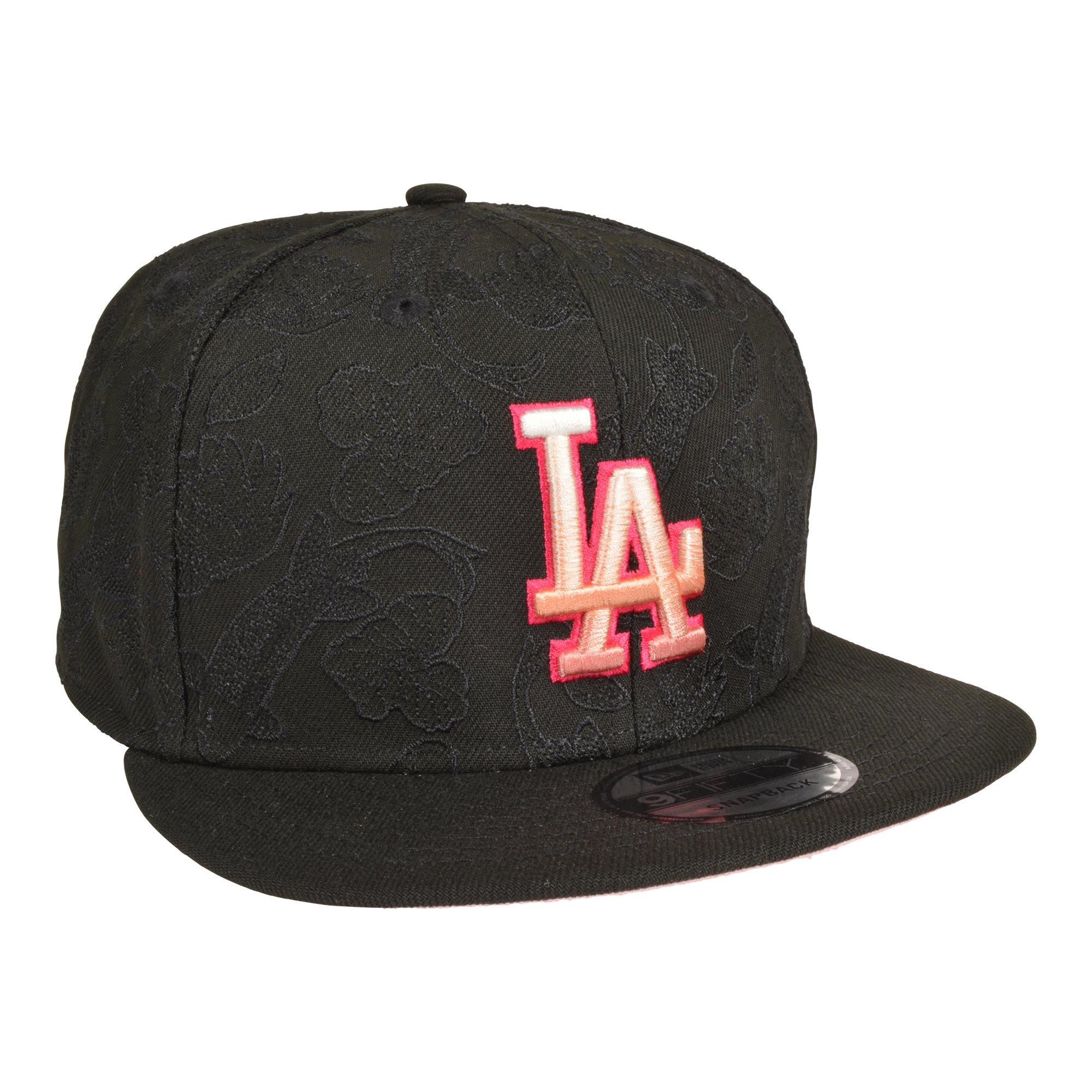 New Era Los Angeles Dodgers Koi Snapback Hat - Black/Pink - BLACK Thumbnail View 2
