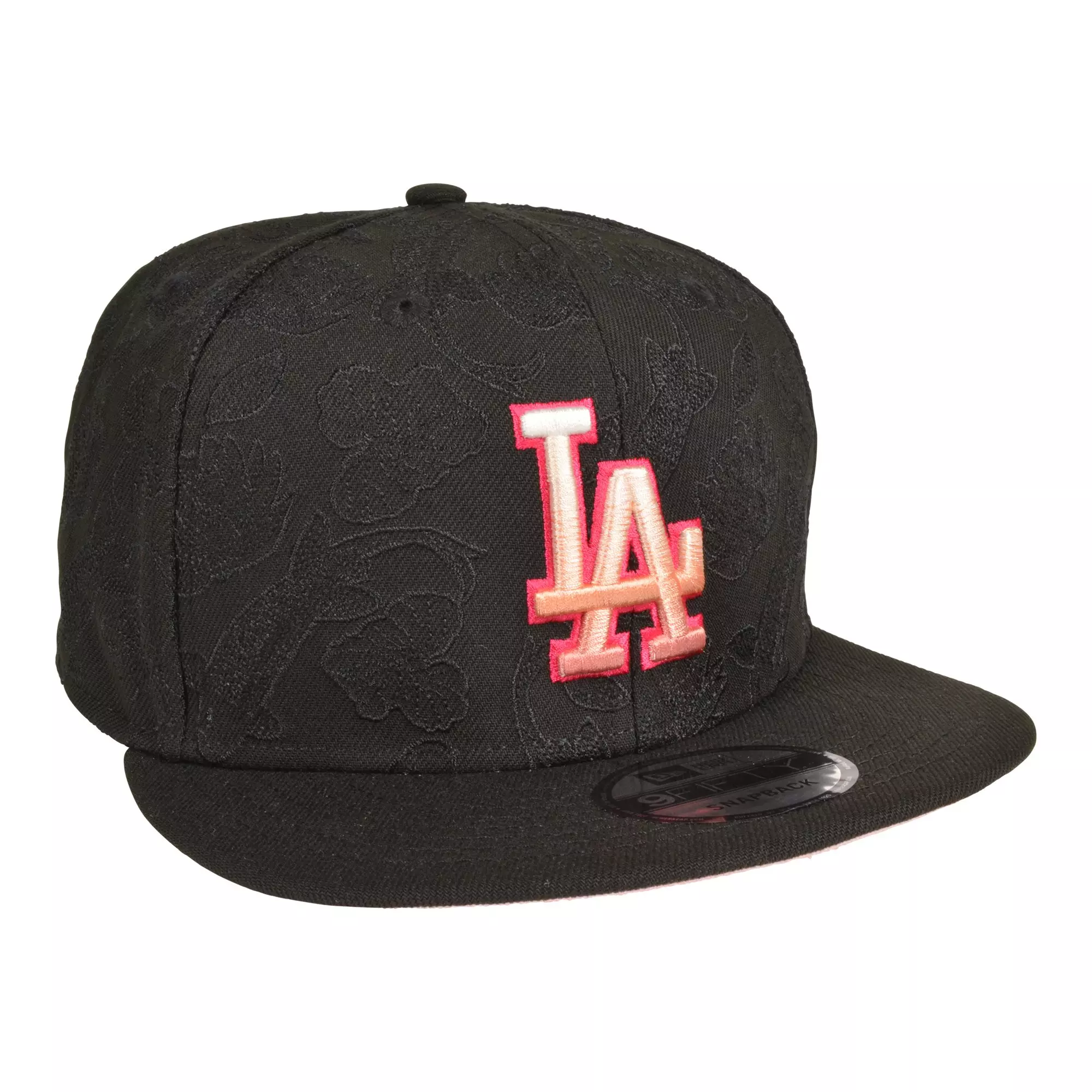 New Era Los Angeles Dodgers Koi Snapback Hat - Black/Pink - BLACK