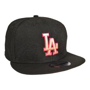 New Era Los Angeles Dodgers Koi Snapback Hat-Black/Pink