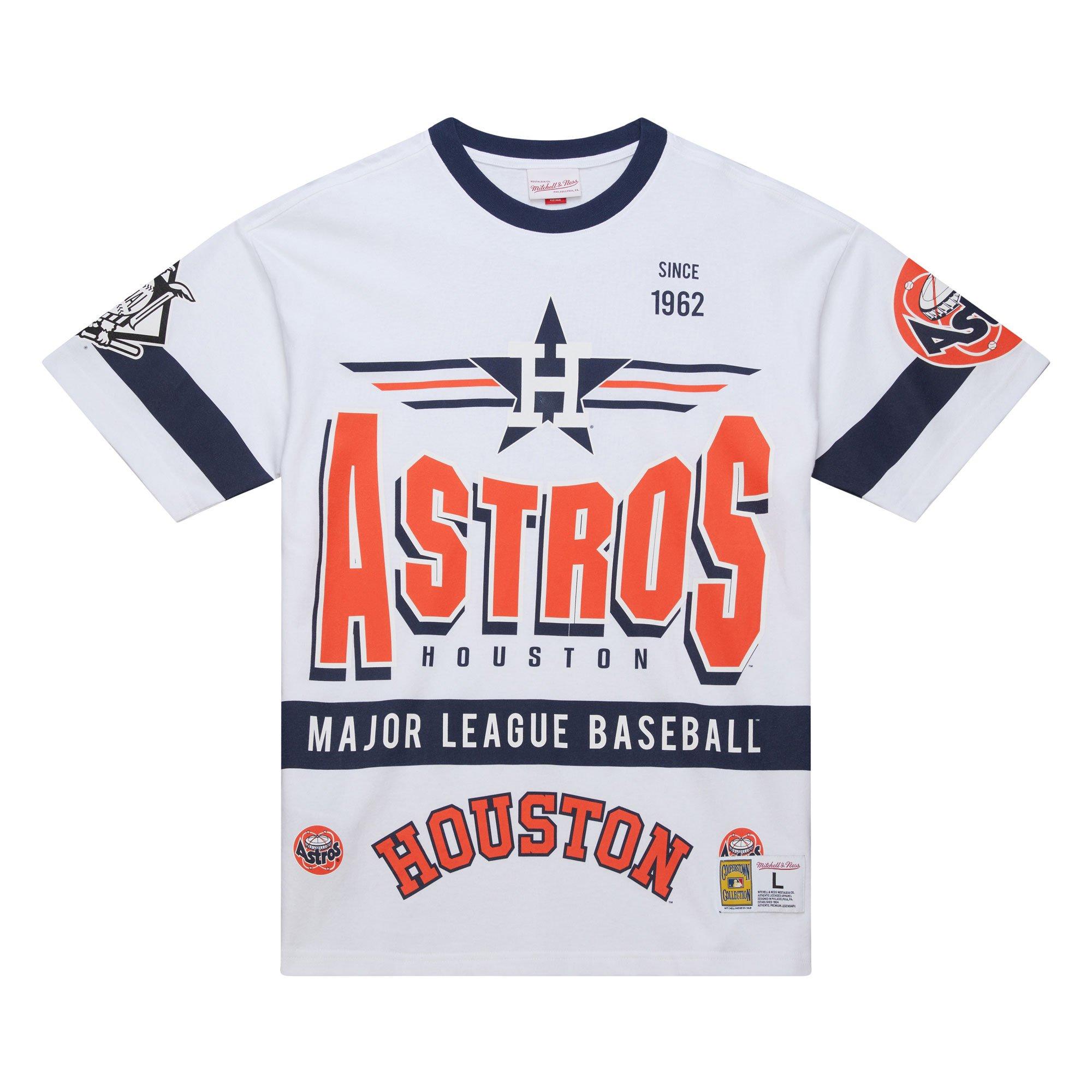 Mitchell & Ness Men's Houston Astros Vintage Logo Tee-White - WHITE Thumbnail View 1