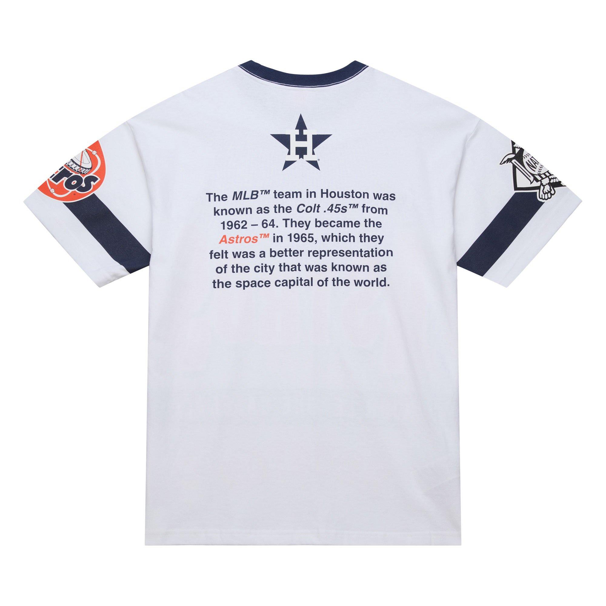 Mitchell & Ness Men's Houston Astros Vintage Logo Tee-White - WHITE Thumbnail View 2