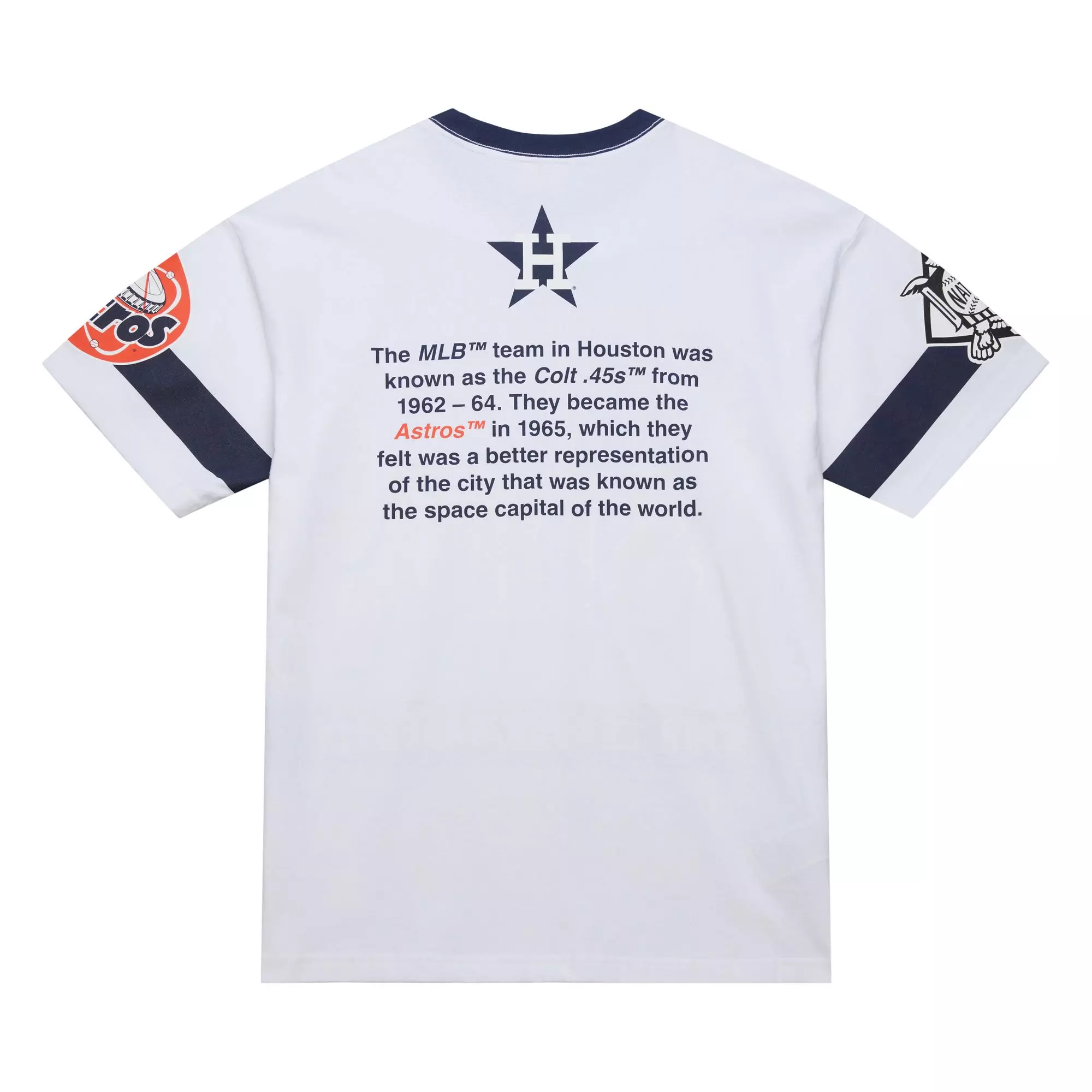 Mitchell & Ness Men's Houston Astros Vintage Logo Tee-White - WHITE