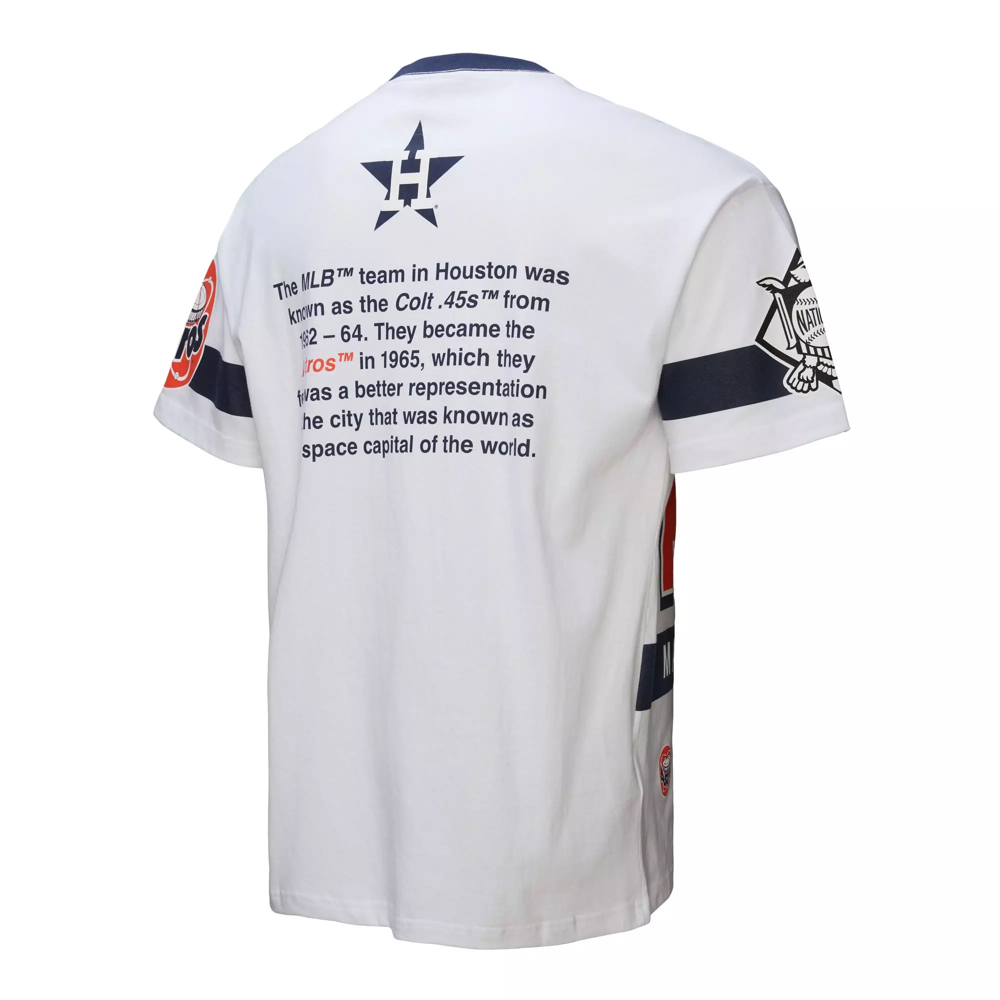 Mitchell & Ness Men's Houston Astros Vintage Logo Tee-White - WHITE