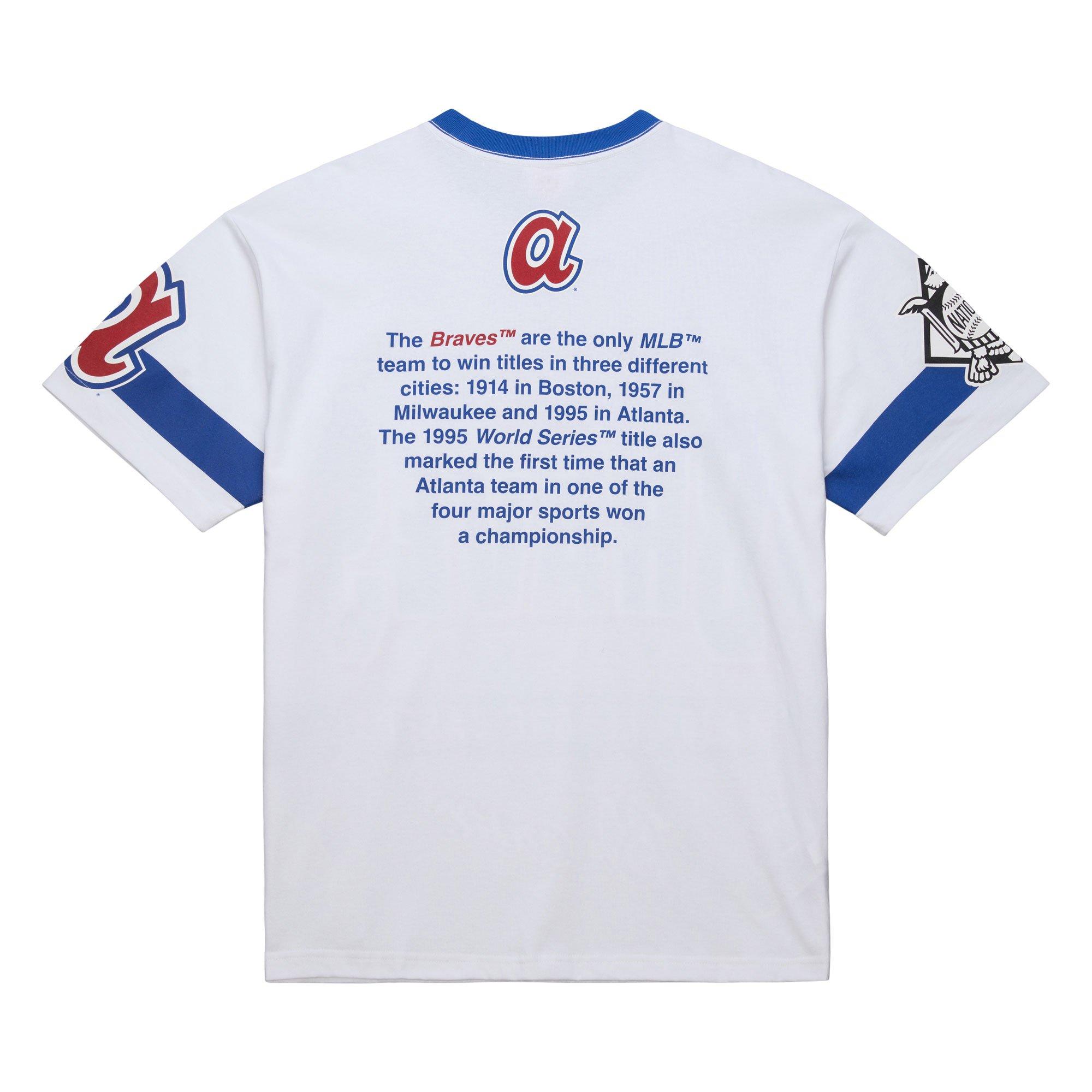 Mitchell & Ness Men's Atlanta Braves Vintage Logo Tee - White - WHITE Thumbnail View 2