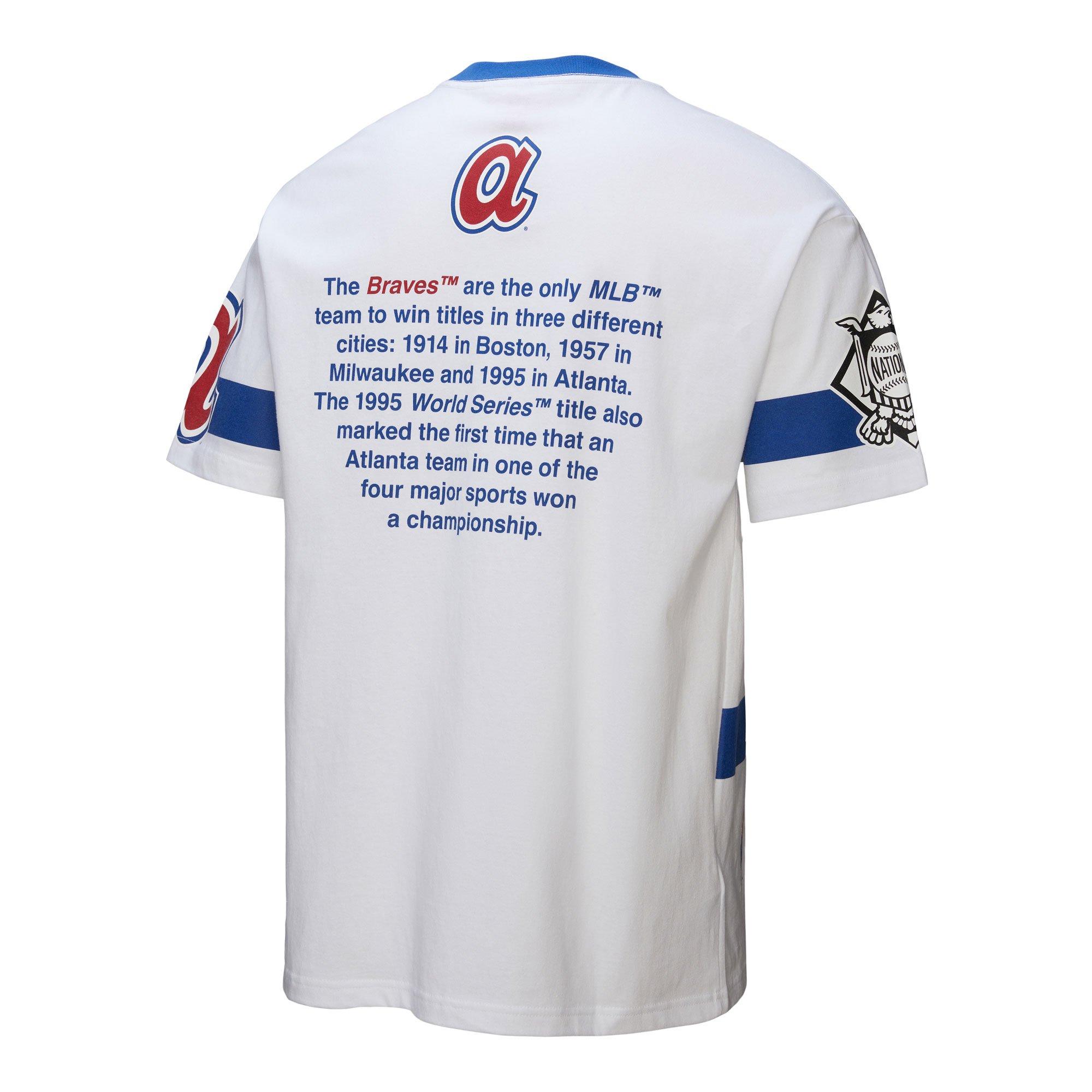 Mitchell & Ness Men's Atlanta Braves Vintage Logo Tee-White - WHITE Thumbnail View 4