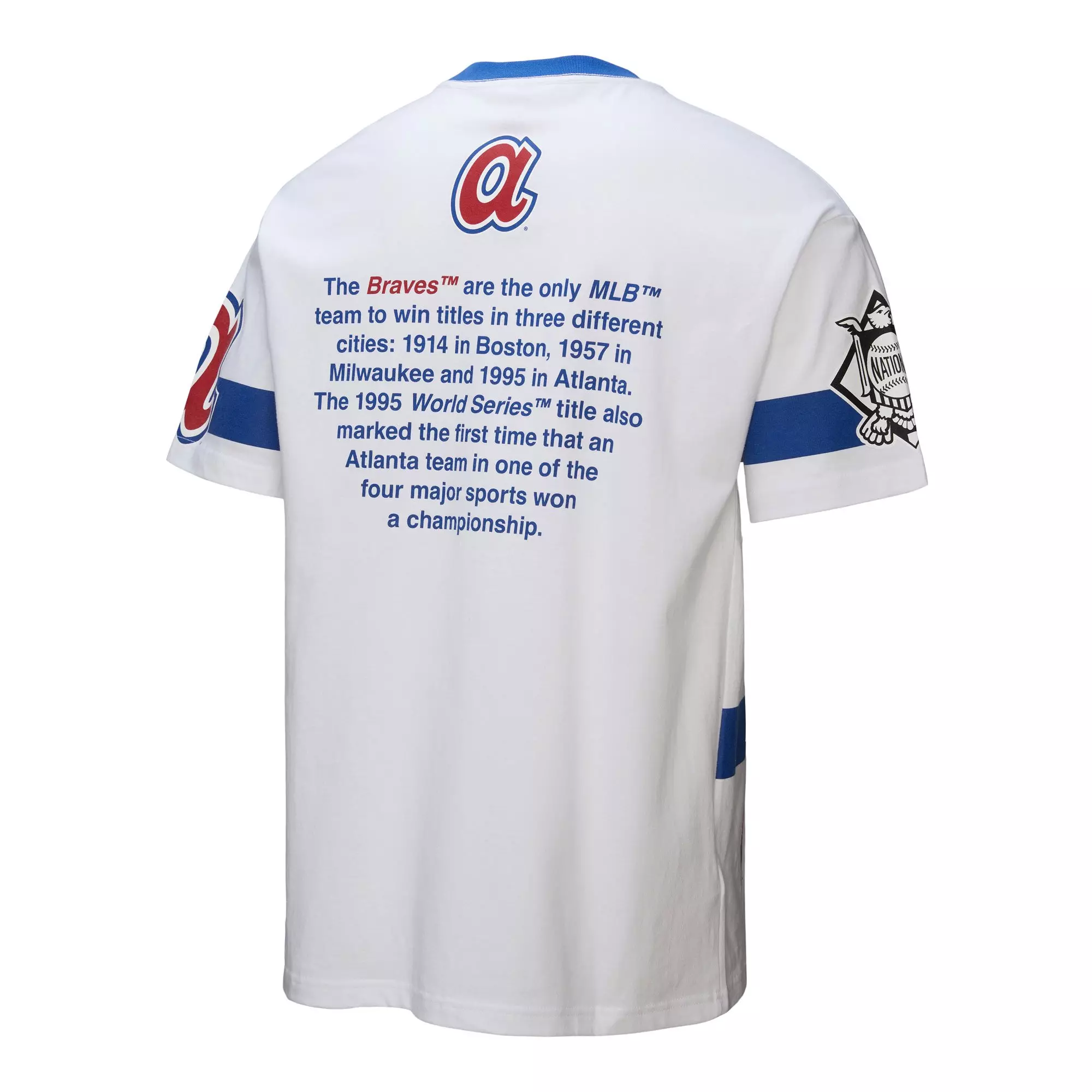 Mitchell & Ness Men's Atlanta Braves Vintage Logo Tee-White - WHITE