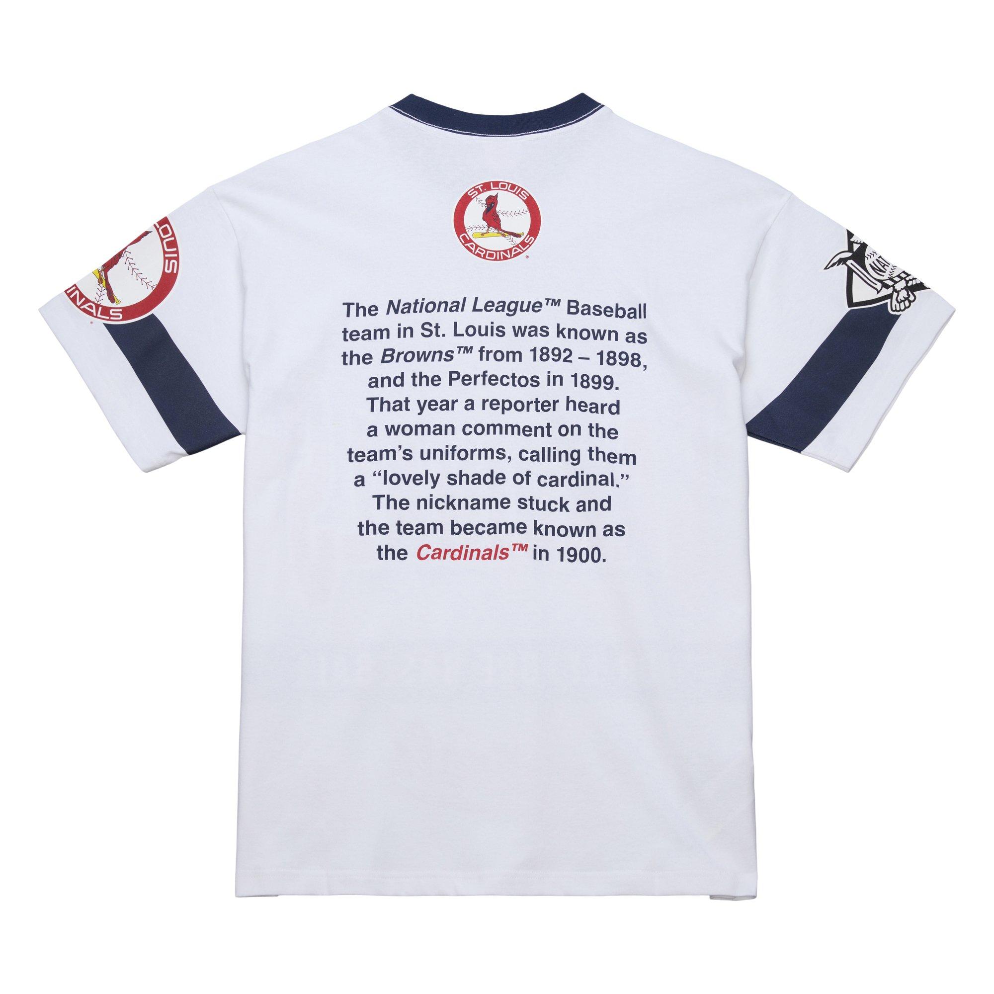 Mitchell & Ness Men's St. Louis Cardinals Vintage Logo Tee-White - WHITE Thumbnail View 2