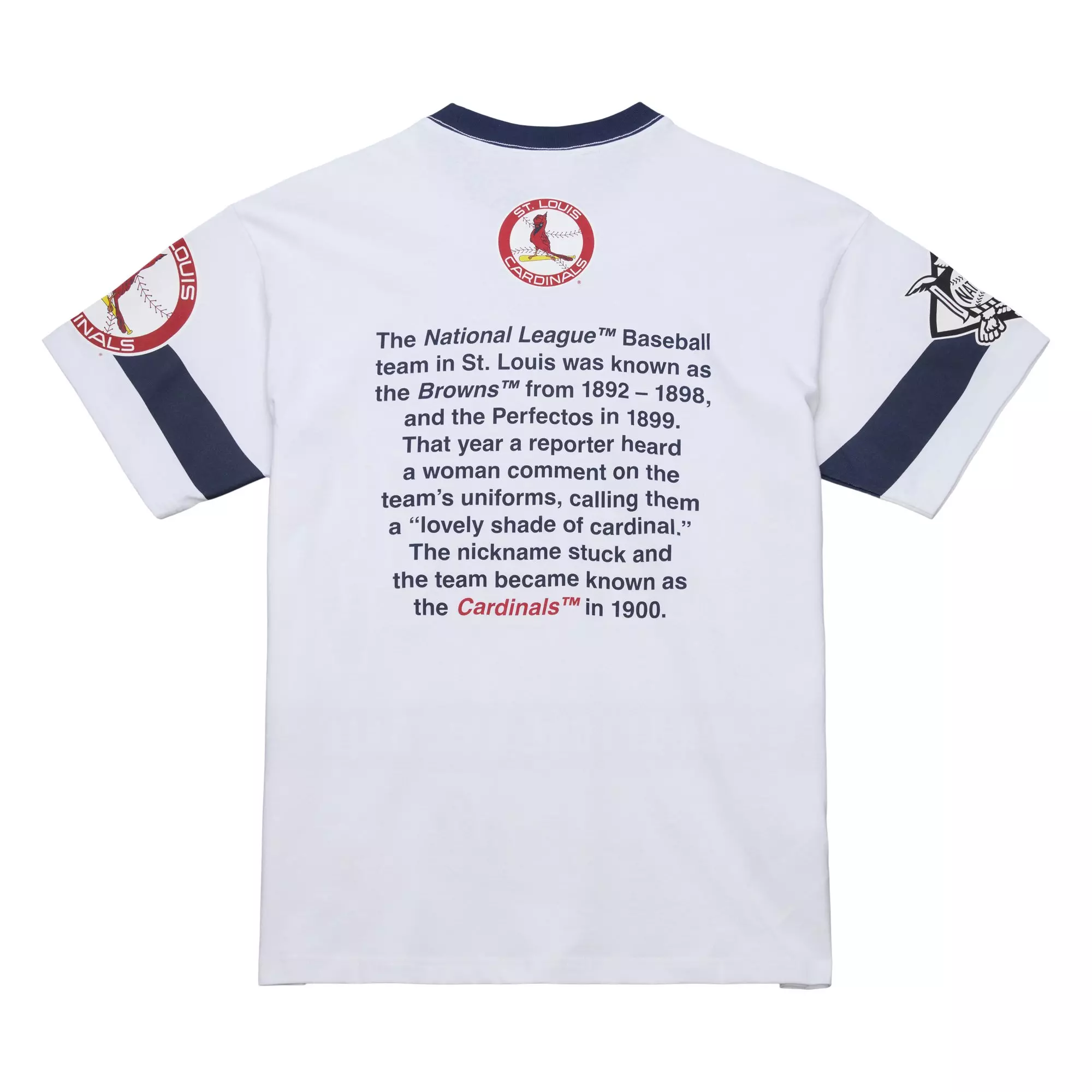 Mitchell & Ness Men's St. Louis Cardinals Vintage Logo Tee-White - WHITE