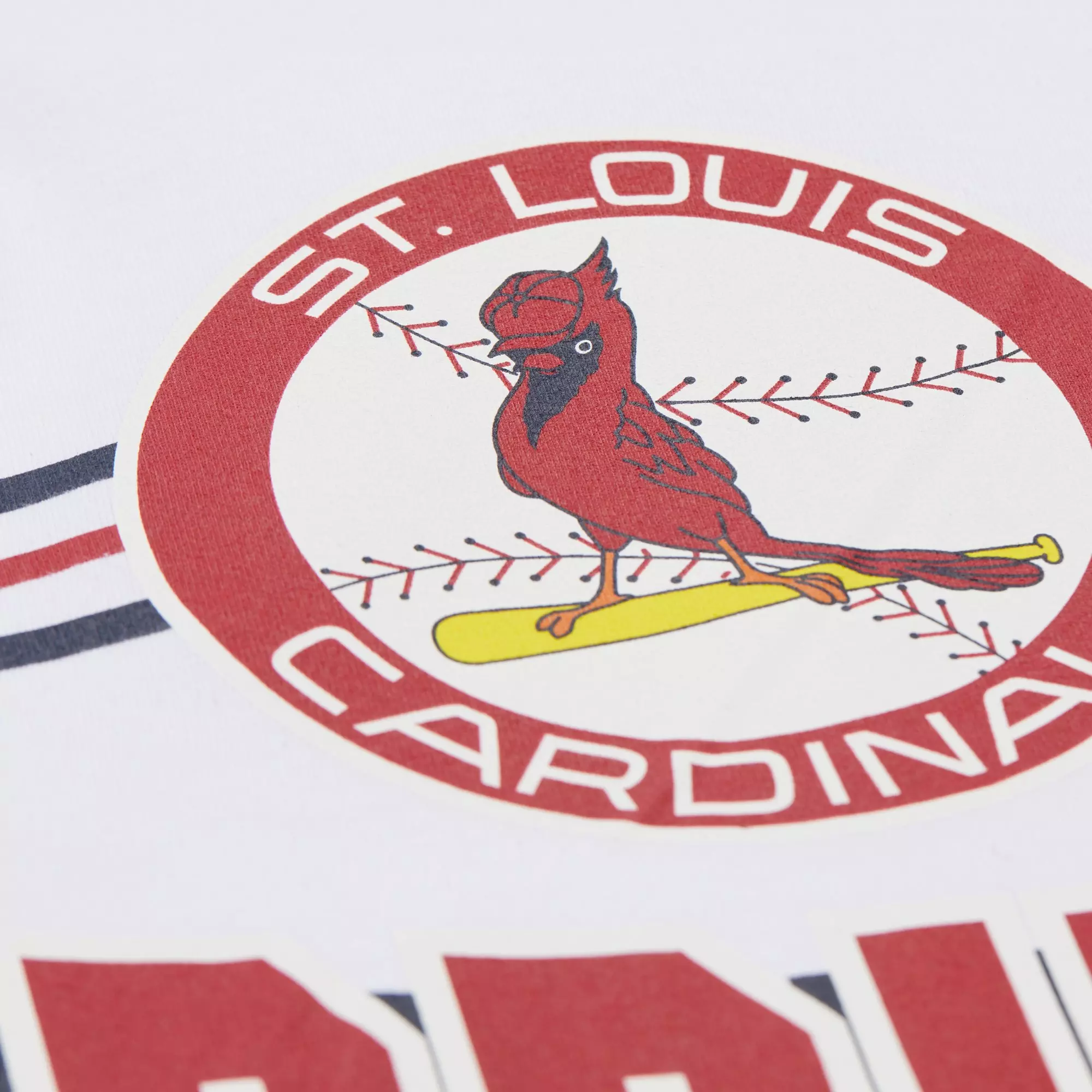 Mitchell & Ness Men's St. Louis Cardinals Vintage Logo Tee-White - WHITE