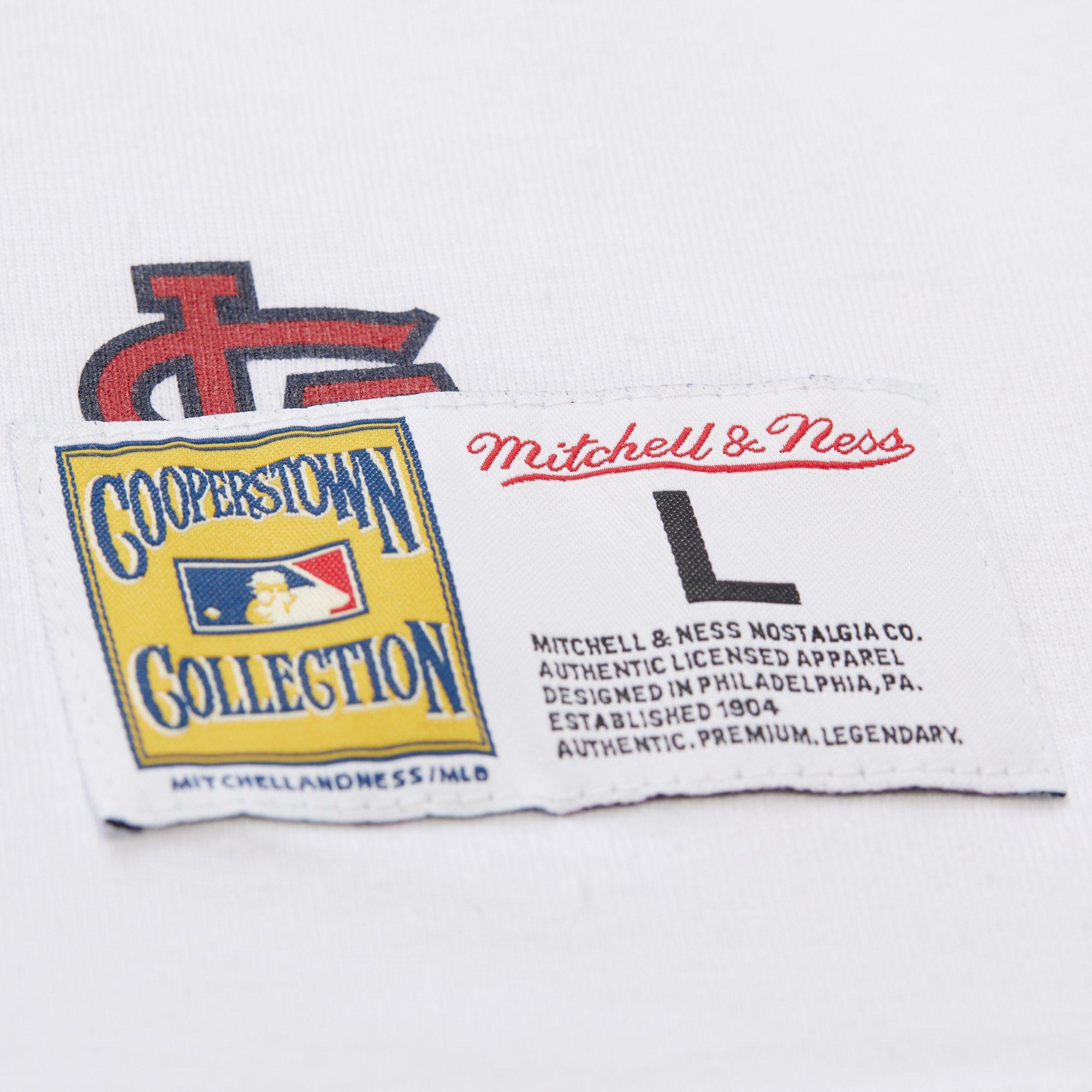 Mitchell & Ness Men's St. Louis Cardinals Vintage Logo Tee-White - WHITE Thumbnail View 6