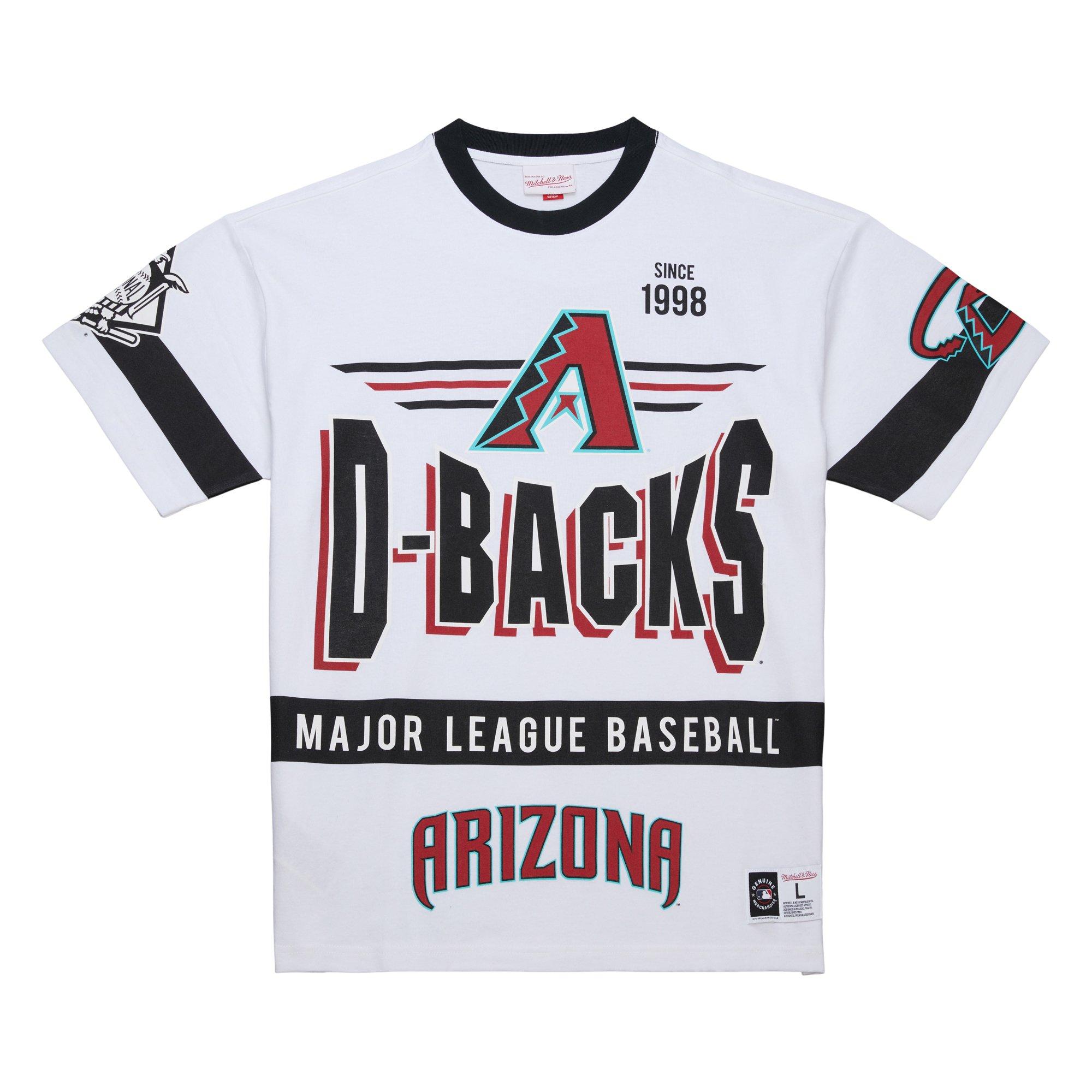 Mitchell & Ness Men's Arizona Diamondbacks Vintage Logo Tee-White - WHITE Thumbnail View 1