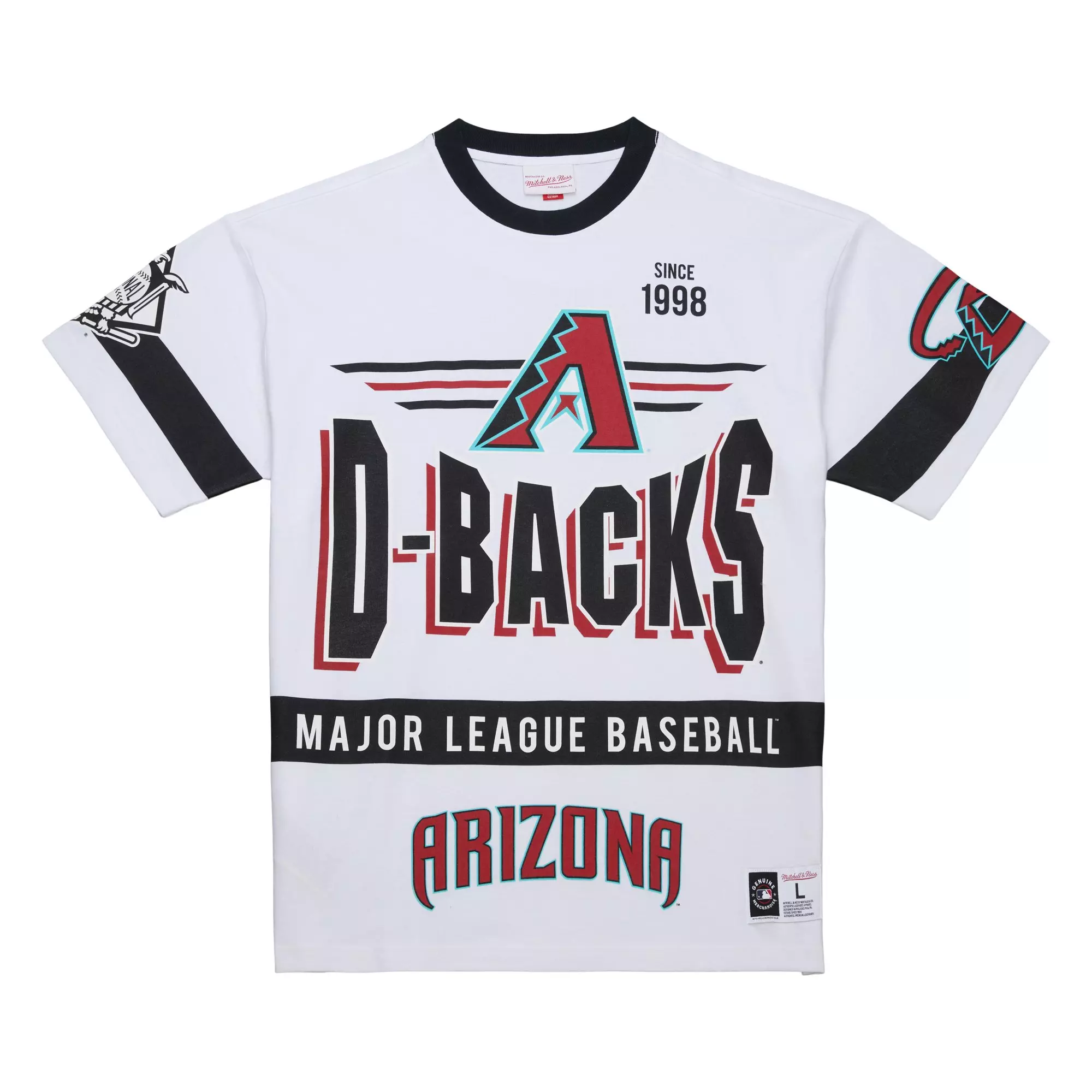 Mitchell & Ness Men's Arizona Diamondbacks Vintage Logo Tee-White - WHITE