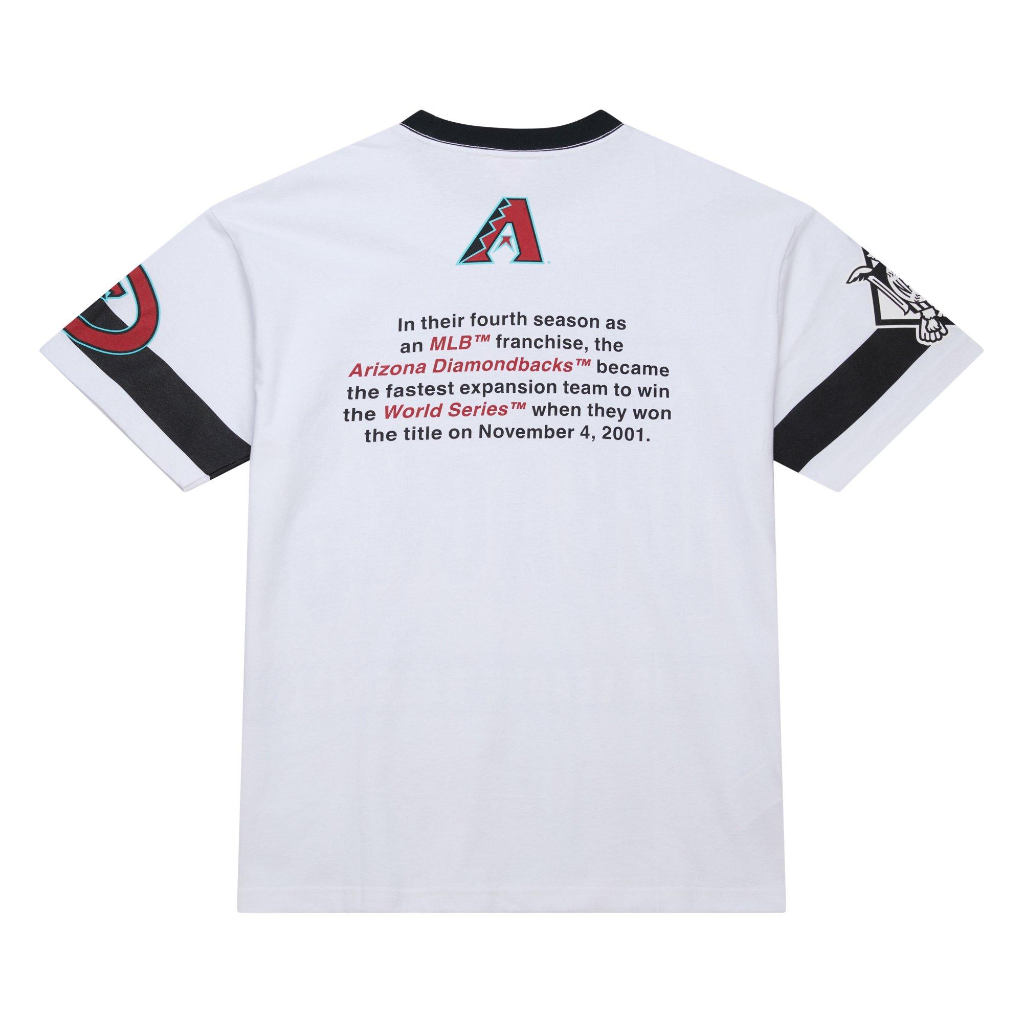 Mitchell & Ness Men's Arizona Diamondbacks Vintage Logo Tee-White - WHITE Thumbnail View 2