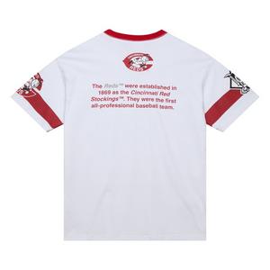Mitchell & Ness Men's Cincinnati Reds Vintage Logo Tee-White