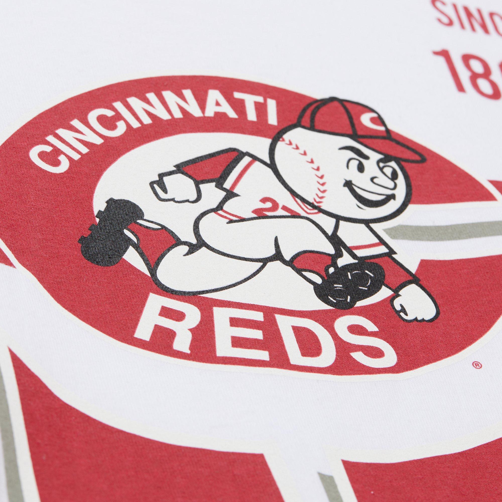 Mitchell & Ness Men's Cincinnati Reds Vintage Logo Tee-White - WHITE Thumbnail View 5