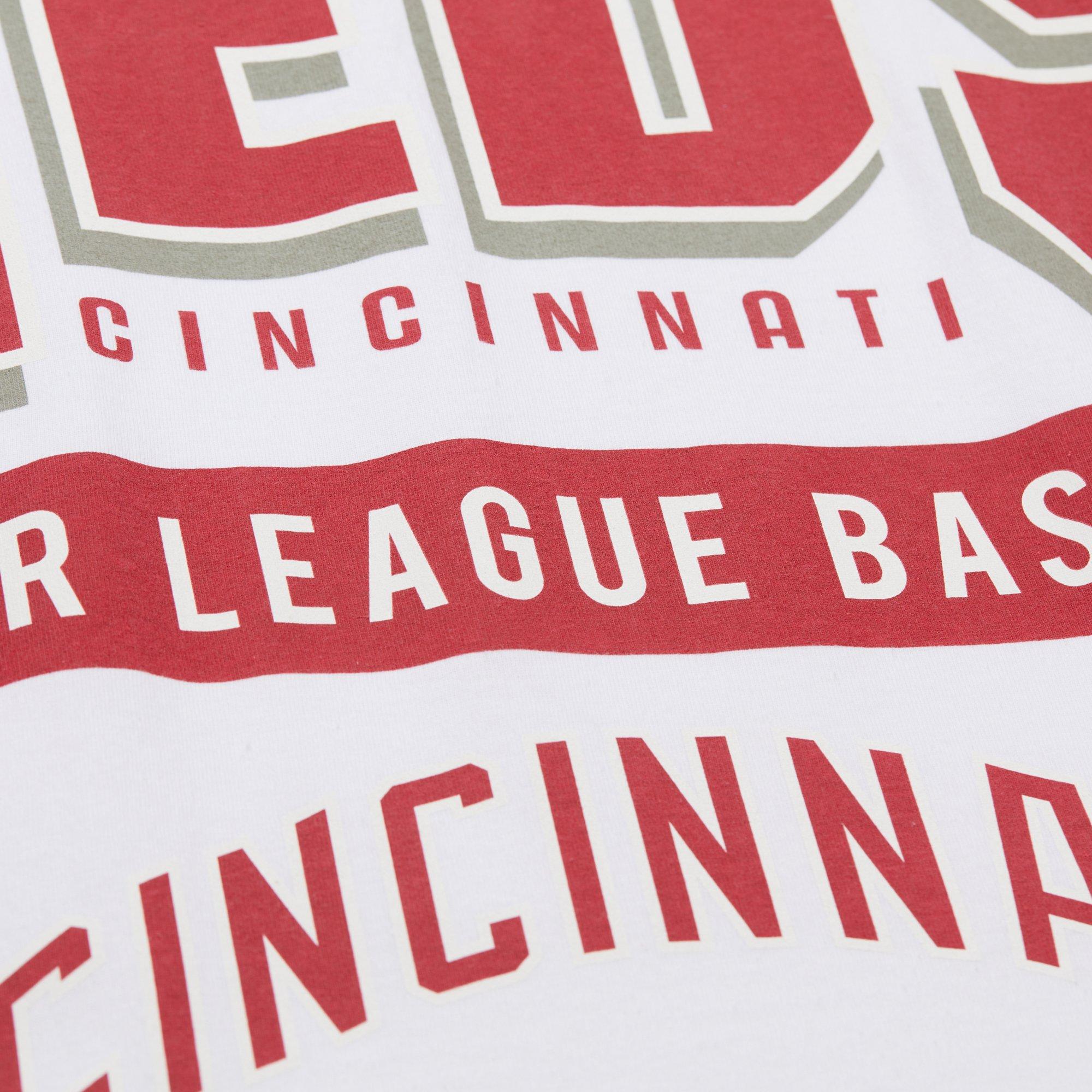 Mitchell & Ness Men's Cincinnati Reds Vintage Logo Tee-White - WHITE Thumbnail View 6
