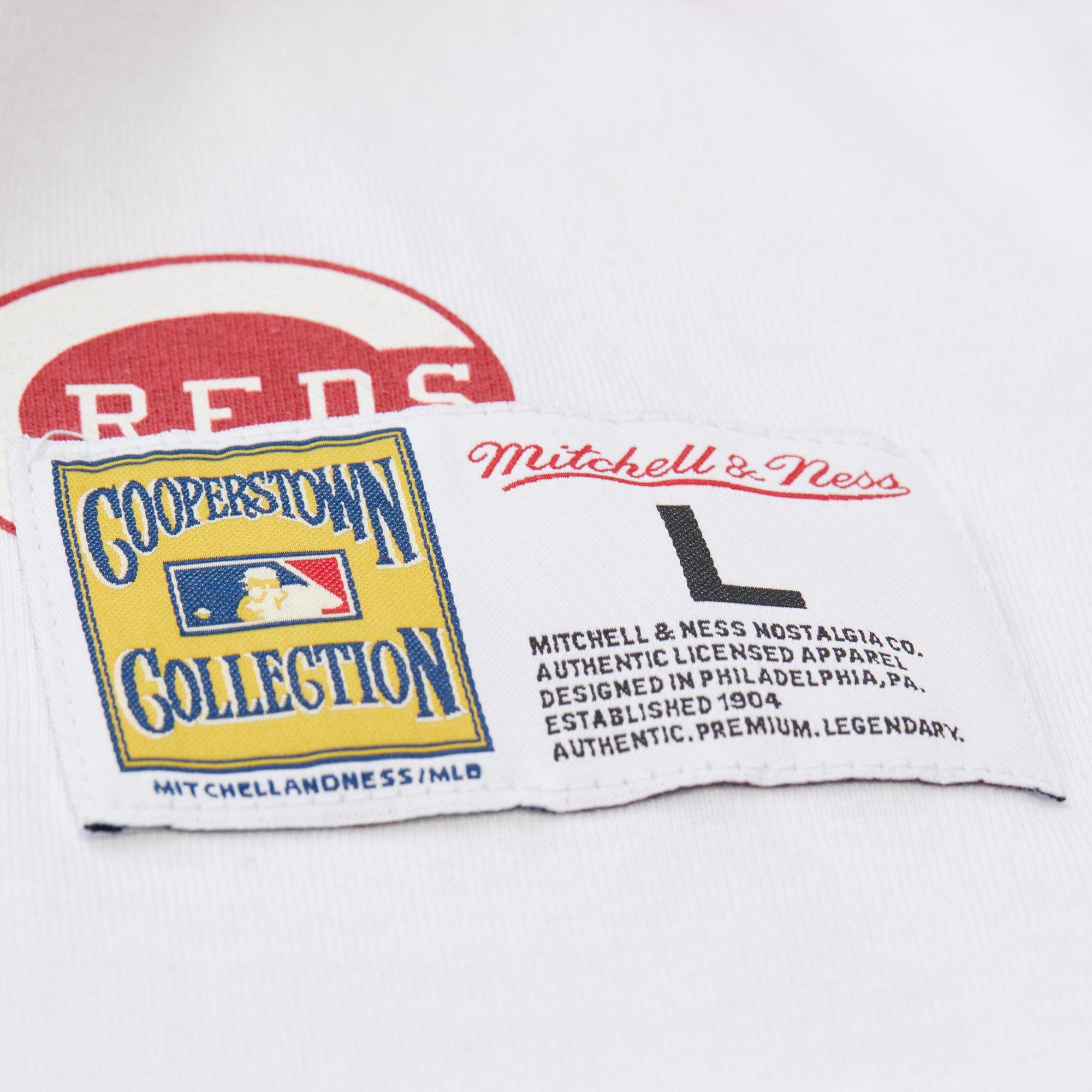 Mitchell & Ness Men's Cincinnati Reds Vintage Logo Tee-White - WHITE Thumbnail View 7