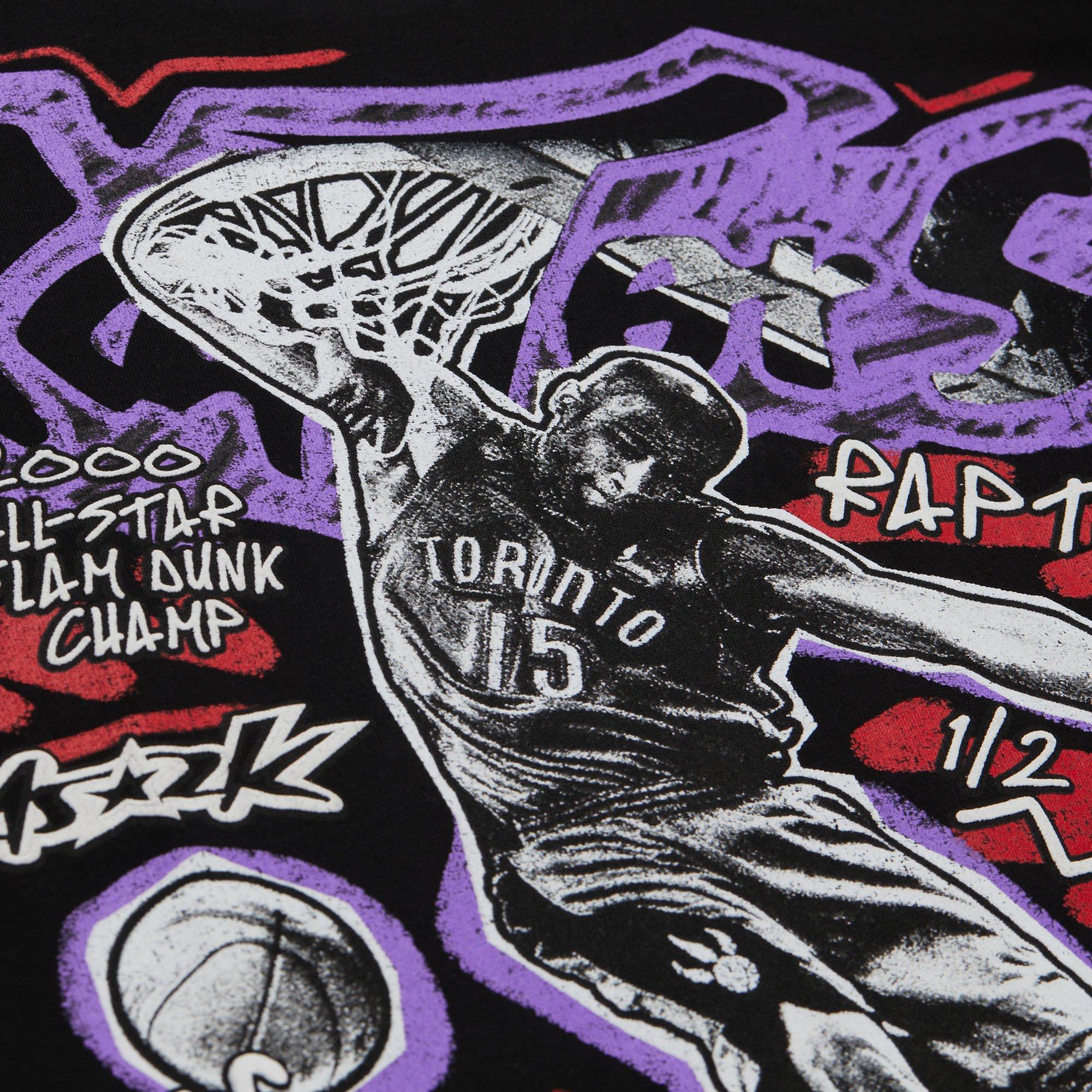 Michell & Ness Men's Toronto Raptors Vince Carter Chalked Up Tee - Black - BLACK Thumbnail View 3