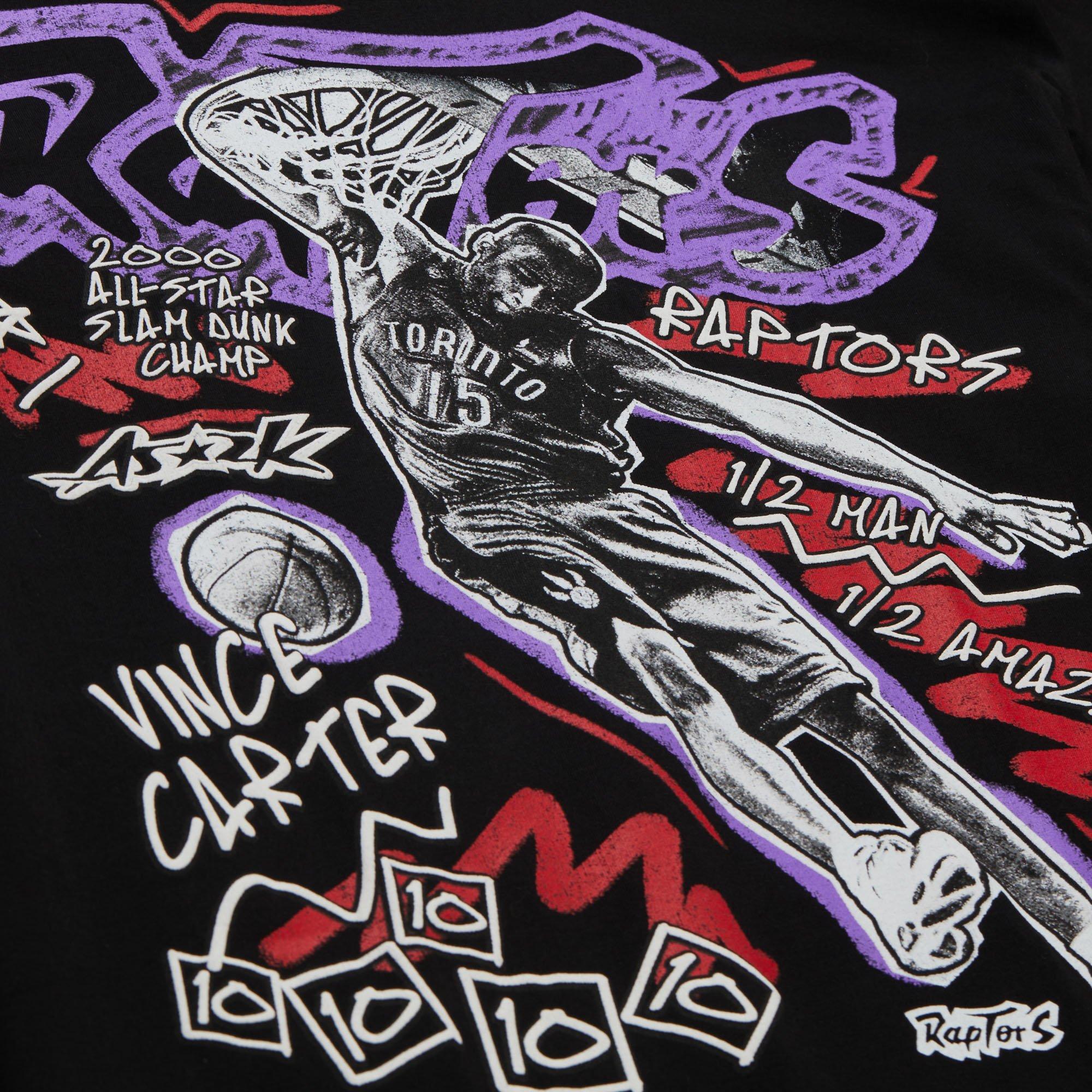 Michell & Ness Men's Toronto Raptors Vince Carter Chalked Up Tee-Black - BLACK Thumbnail View 4
