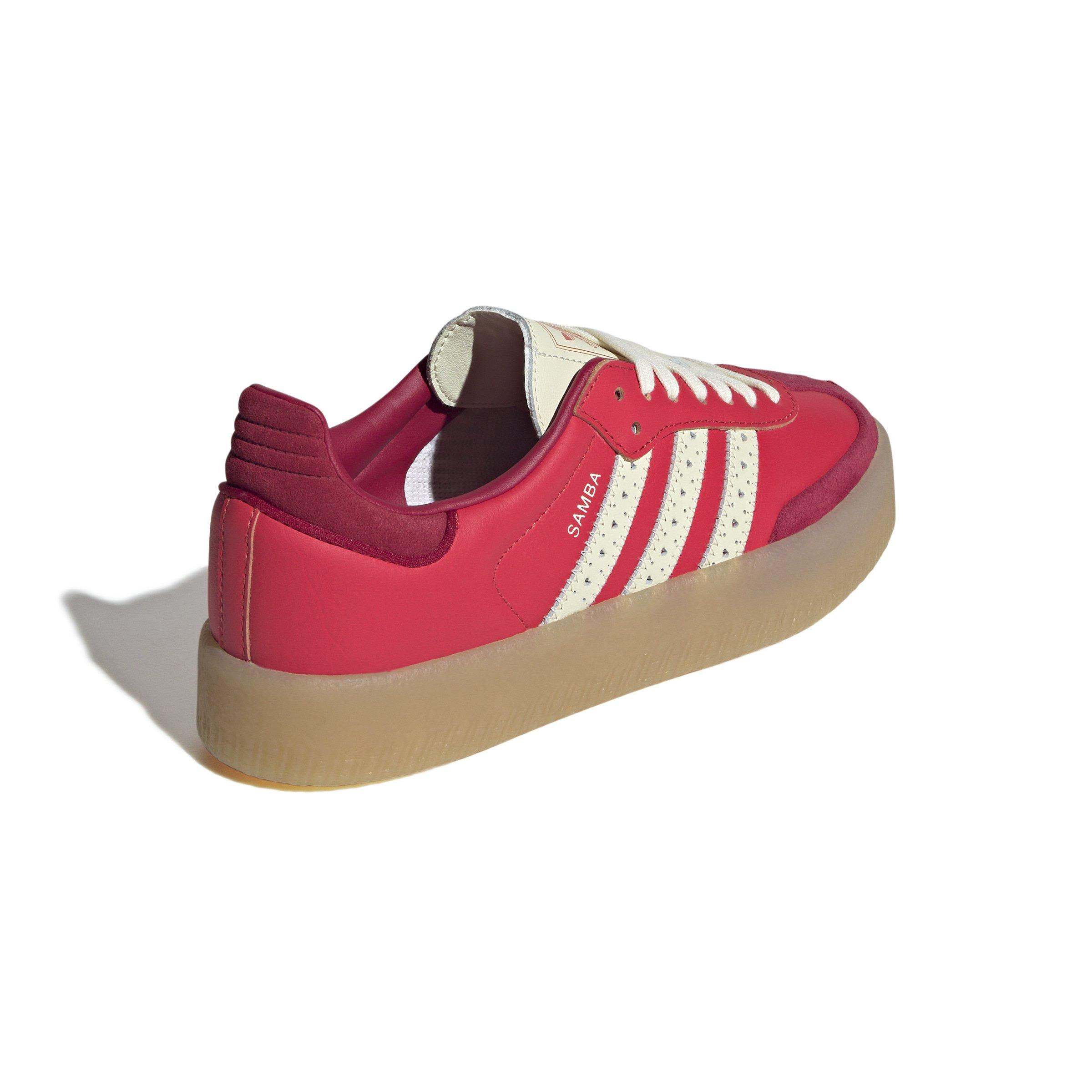 adidas Originals Sambae Women's Leather Lace Up Shoe - Red