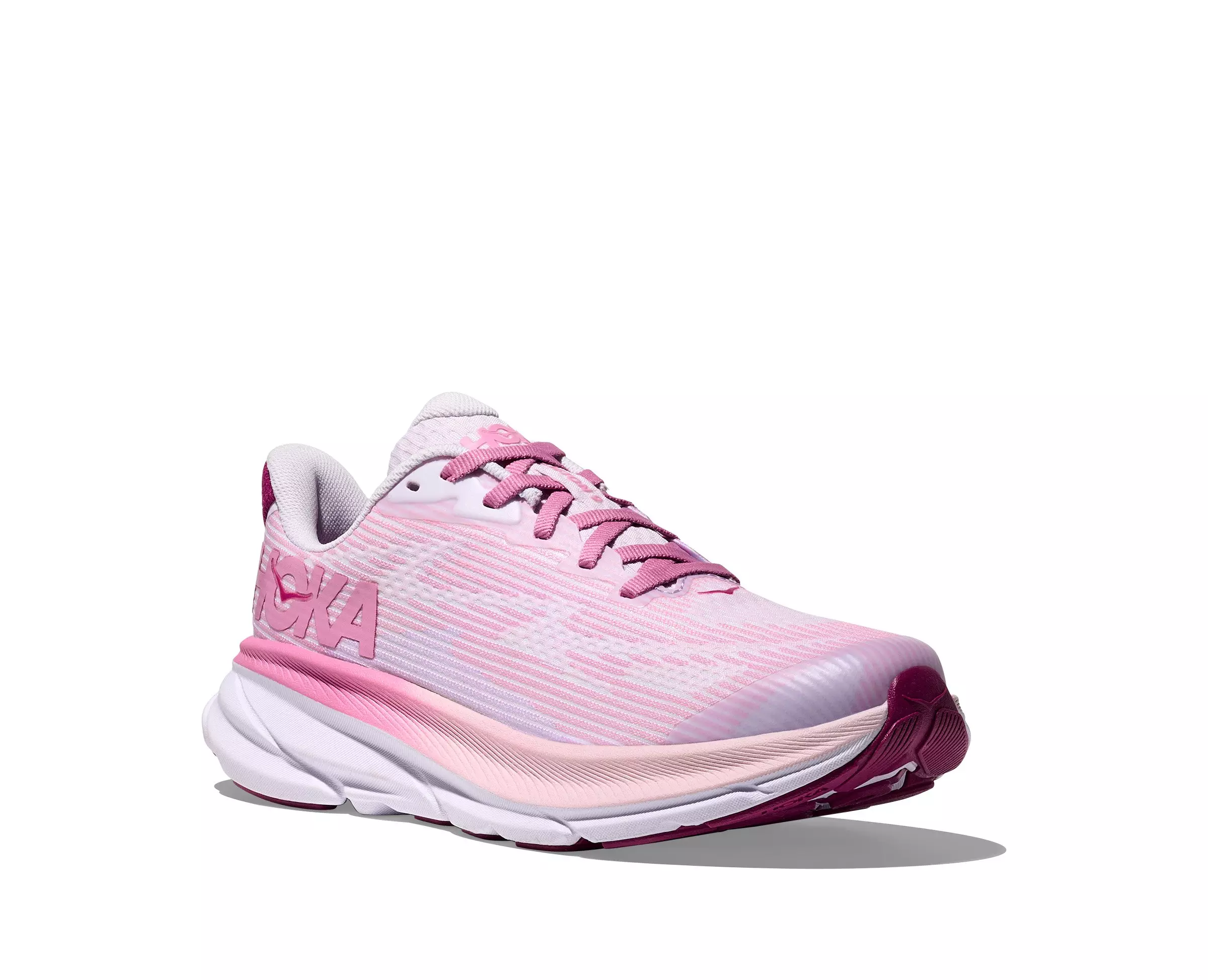 Hoka Clifton 9 "Starlight Glow" Grade School Girls' Running Shoe - PINK/PURPLE