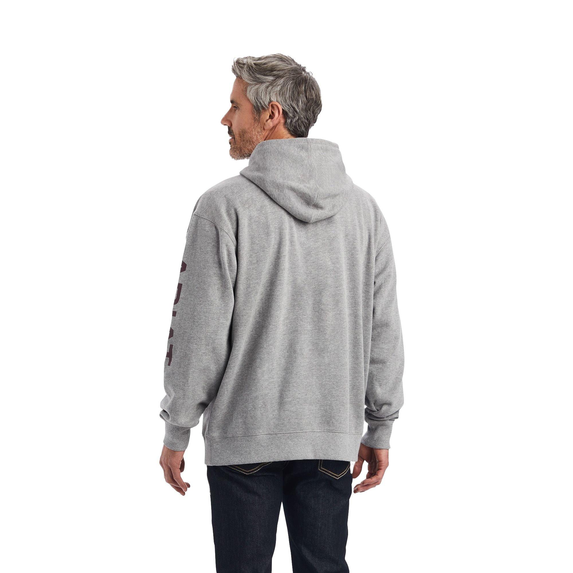 Ariat Men's Logo Hoodie - Heather Grey - GREY Thumbnail View 2