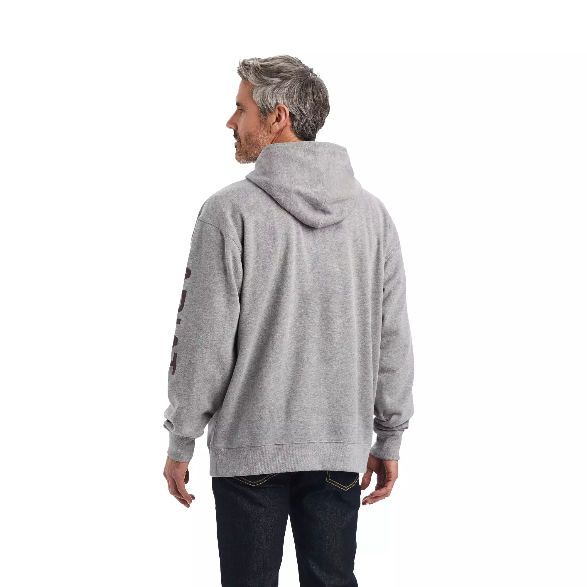 Ariat Men's Logo Hoodie - Heather Grey - GREY