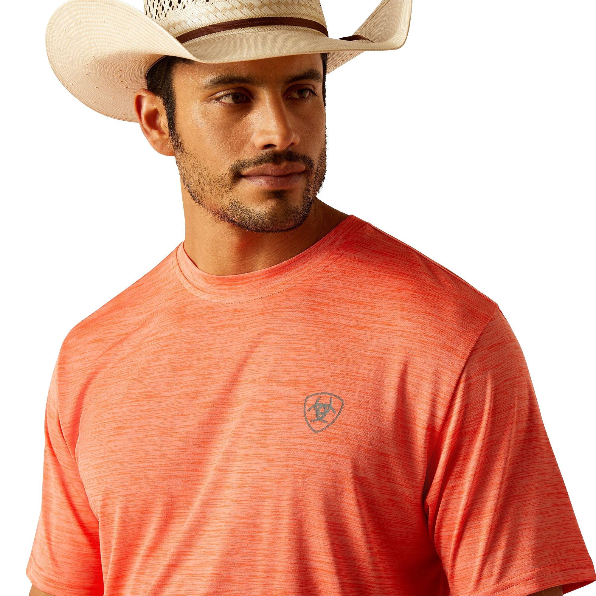 Ariat Men's Charger Shield Tee - ORANGE Thumbnail View 4
