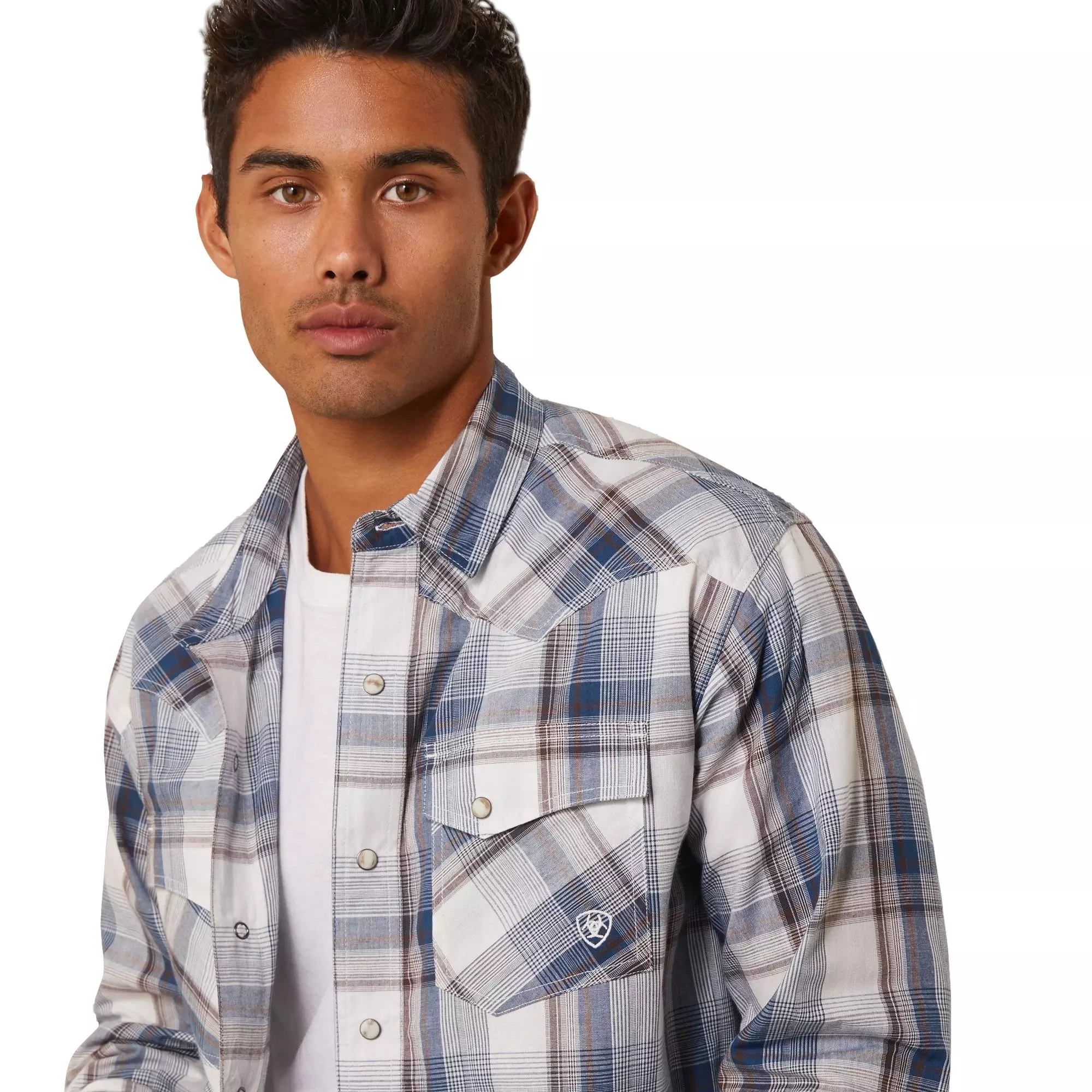 Ariat Men's Haston Retro Snap Long-Sleeve Shirt - WHITE