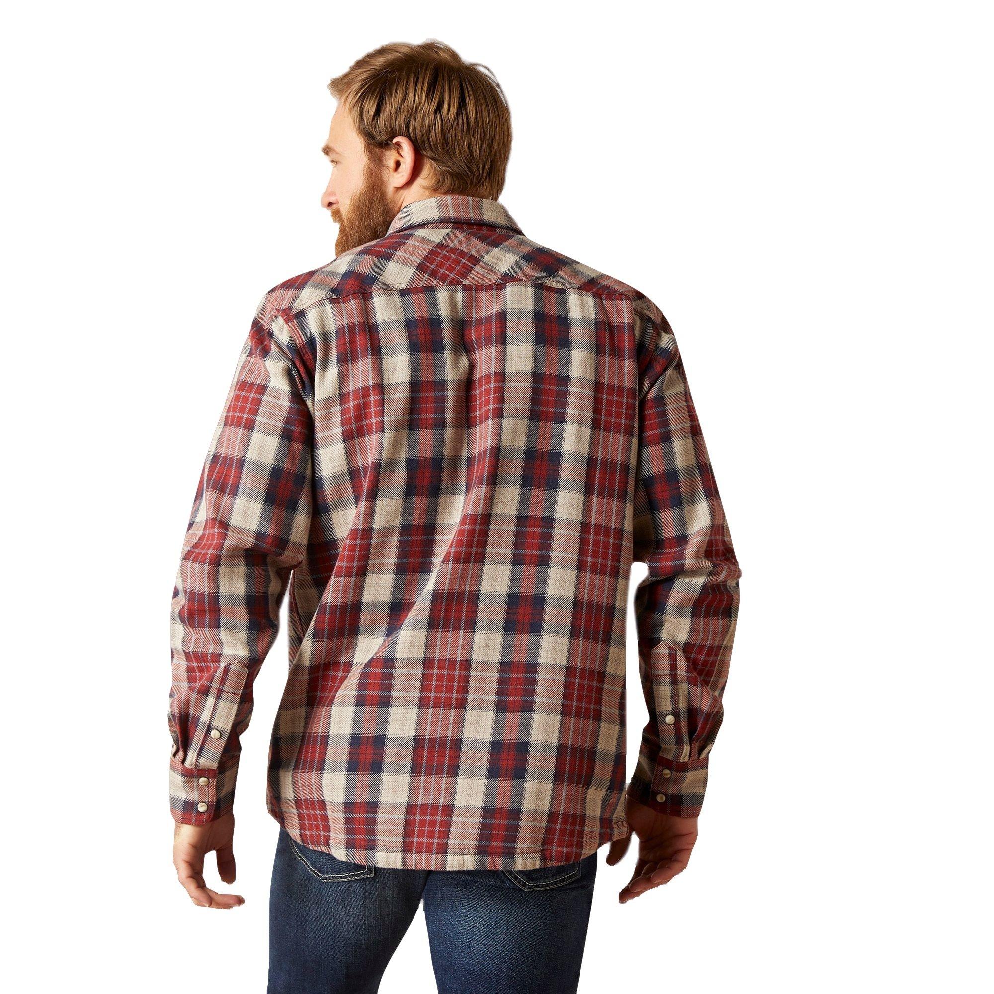 Ariat Men's Harlen Retro Snap Long-Sleeve Shirt - RED Thumbnail View 2