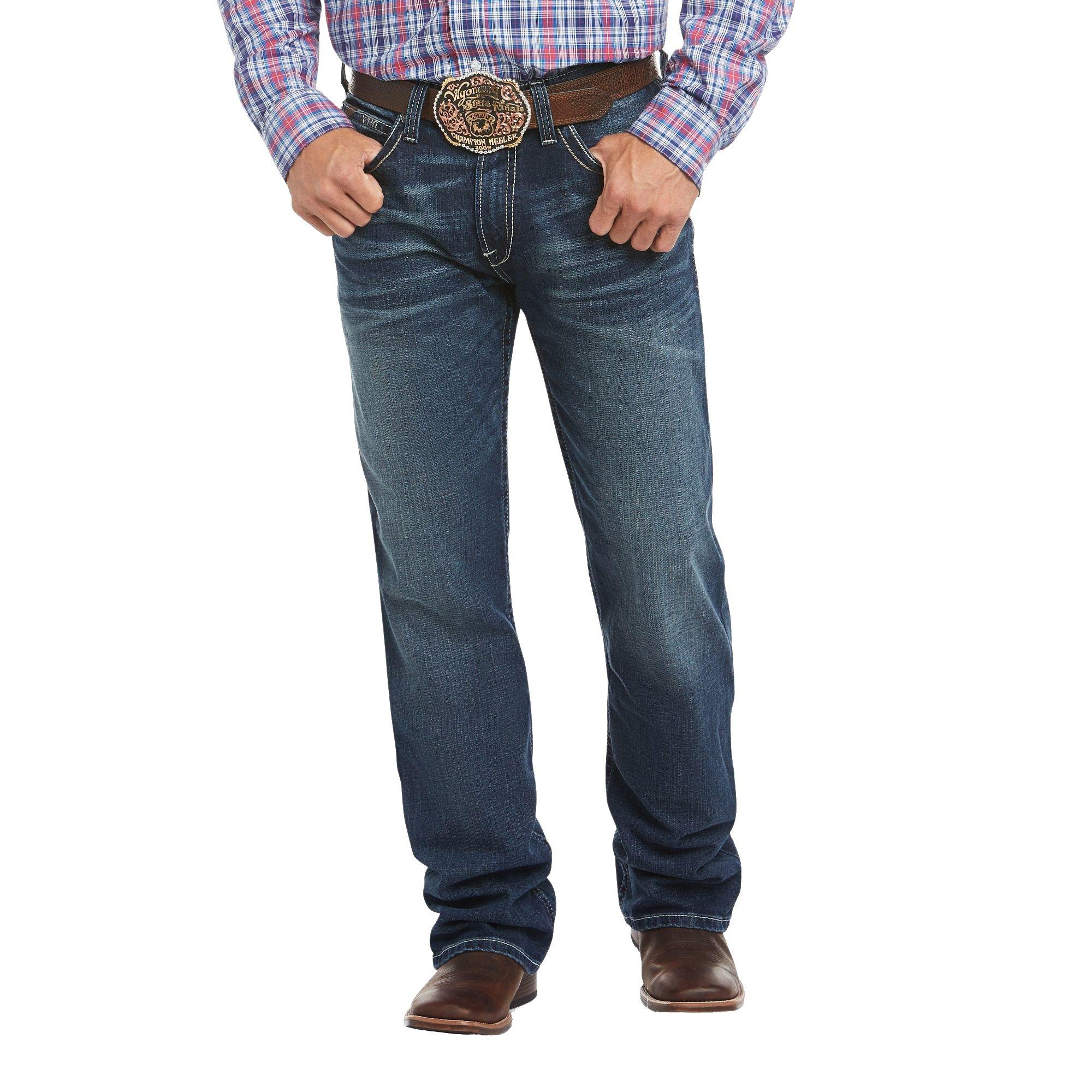 Ariat Men's M4 Straight Adkins Turnout Bootcut Jeans - BLUE Thumbnail View 1