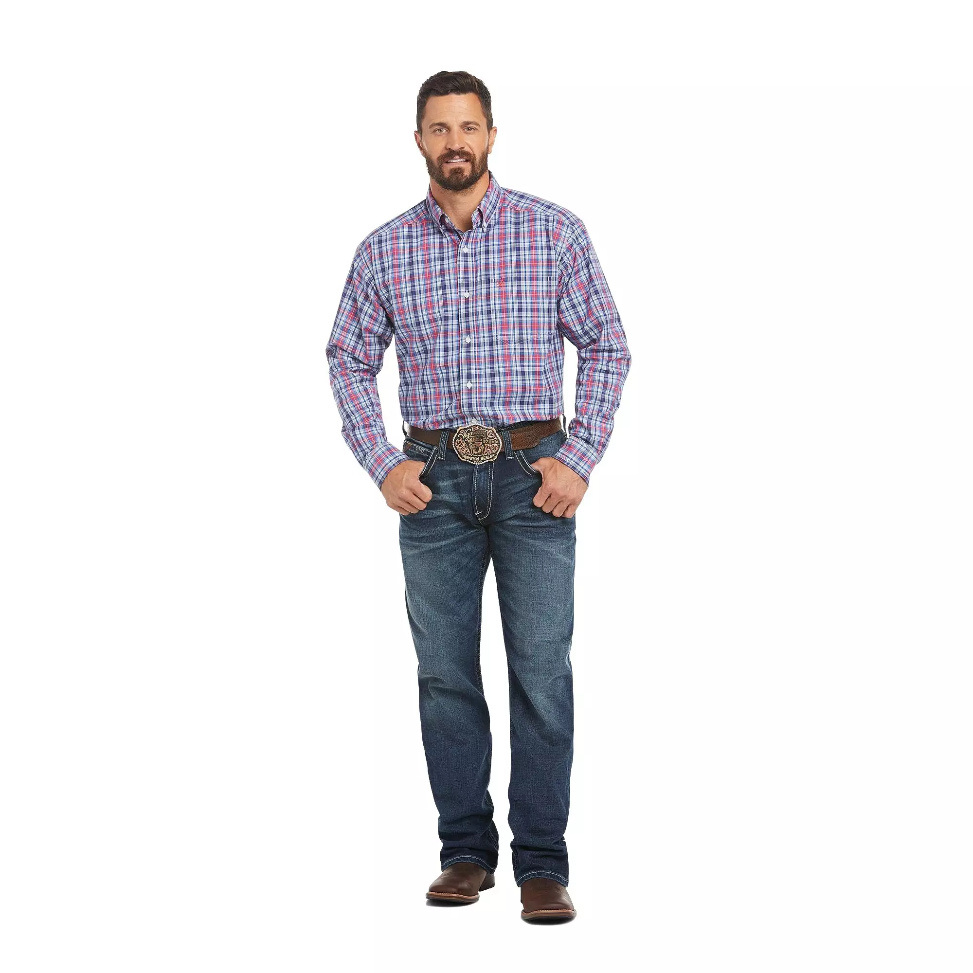 Ariat Men's M4 Straight Adkins Turnout Bootcut Jeans - BLUE