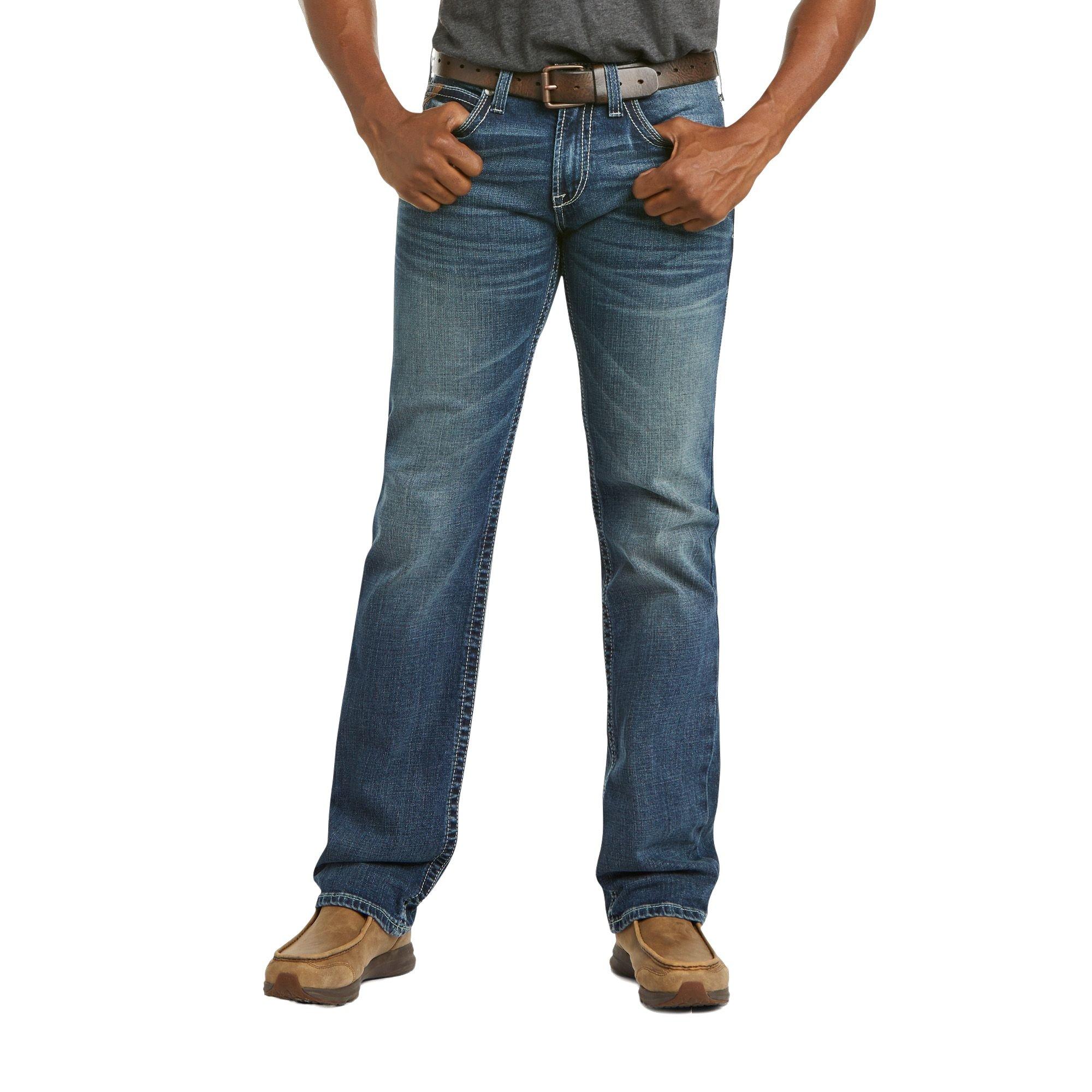 Ariat Men's M7 Straight Coltrane Sight John Silverton Slim Fit Jeans - BLUE Thumbnail View 1