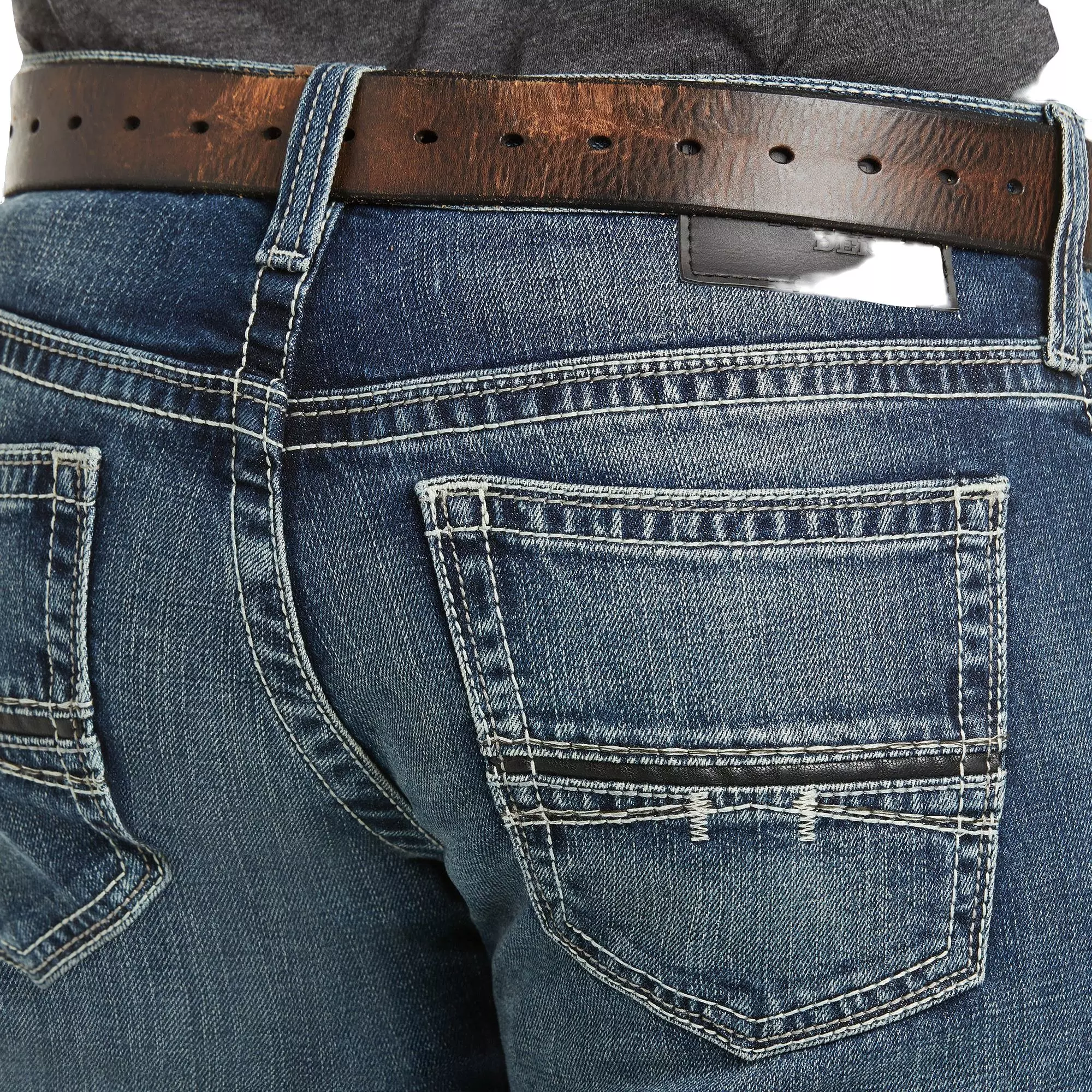 Ariat Men's M7 Straight Coltrane Sight John Silverton Slim Fit Jeans - BLUE