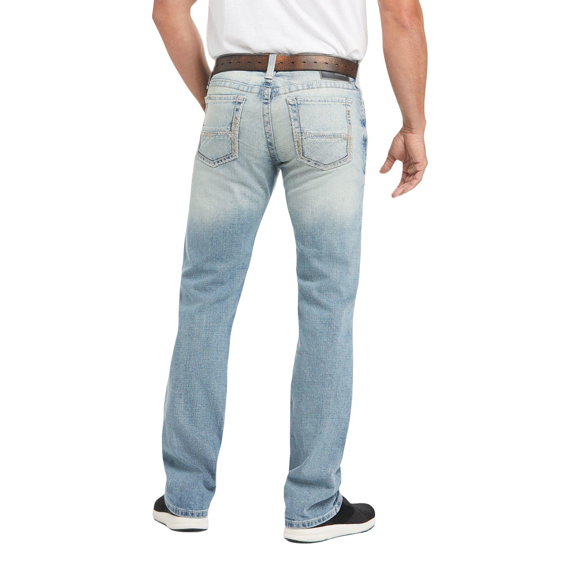 Ariat Men's M7 Rocker Stretch Stirling Stackable Straight Fit Denim Jeans - BLUE Thumbnail View 2