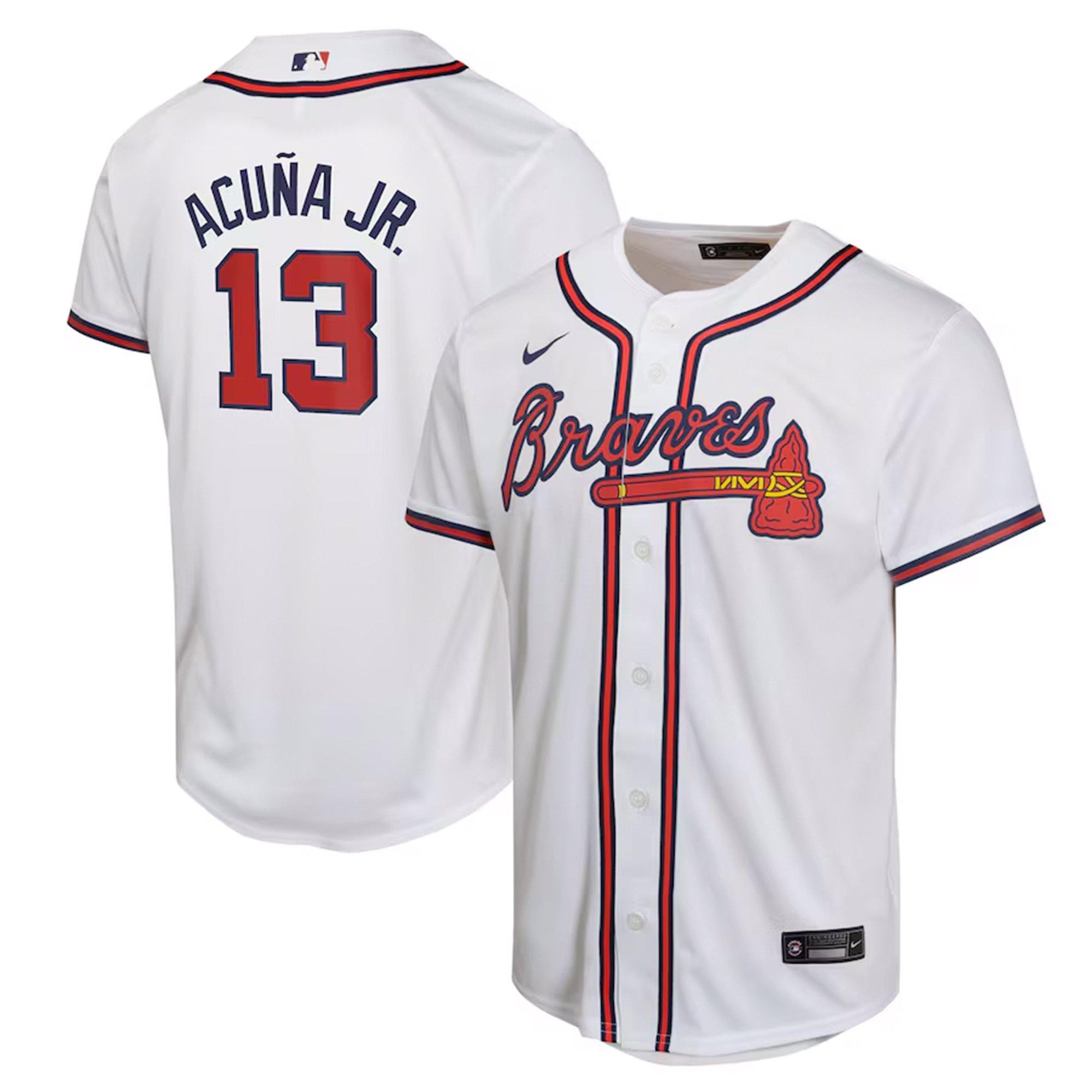 Nike Atlanta Braves 2025 Ronald Acuna Jr Limited Big Kids' White Jersey