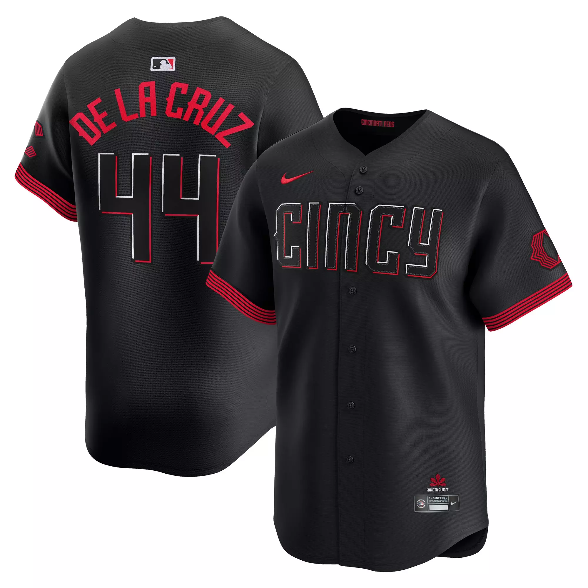 Nike Kid's Cincinnati Reds 2025 Elly De La Cruz City Connect Jersey-Black - BLACK
