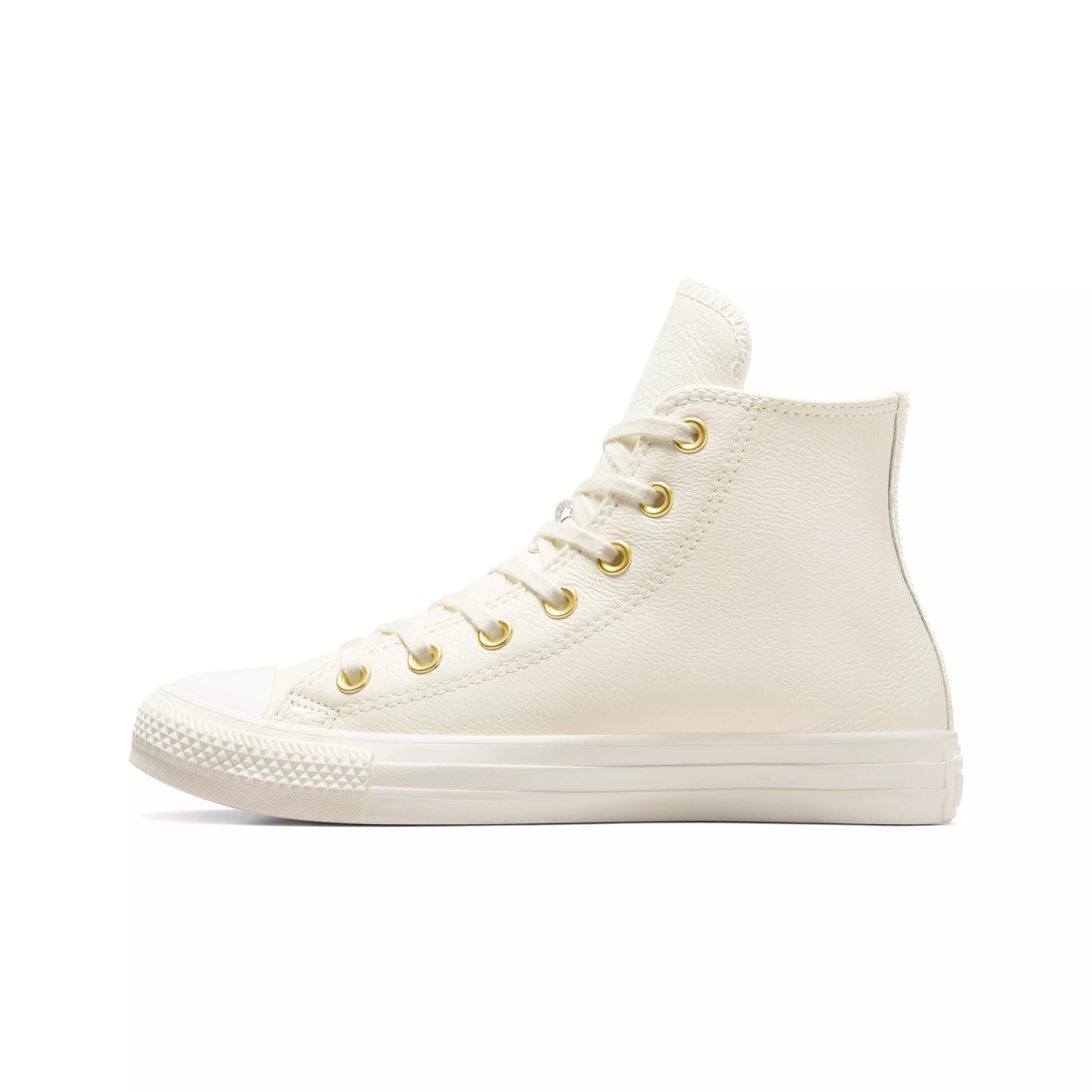 Converse Chuck Taylor All Star Hi Leather "Egret/Gold" Women's Shoe - OFF-WHITE