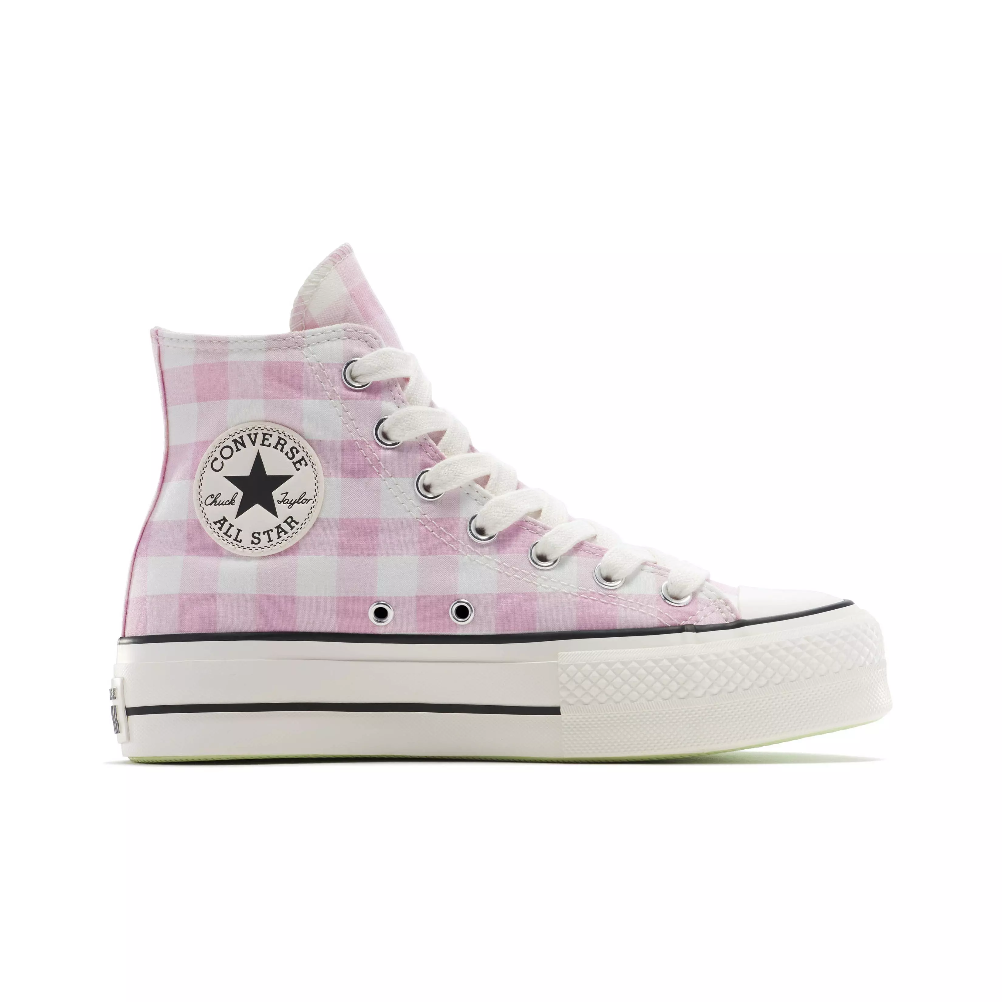 Converse Chuck Taylor All Star Lift "Vintage White/Pink Gingham" Women's Shoe - PINK/WHITE