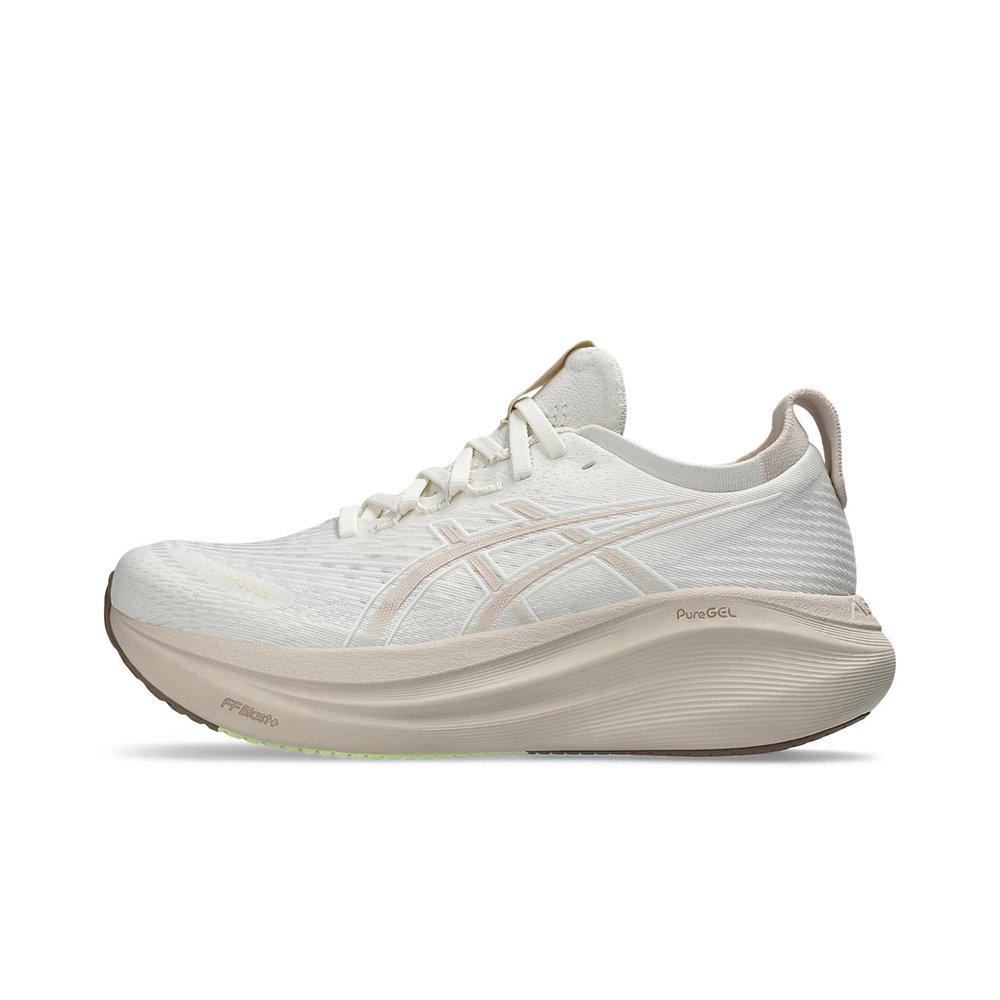 ASICS GEL-NIMBUS 27 "Cream/Mineral Beige" Women's Running Shoe - OFF-WHITE/KHAKI Thumbnail View 2