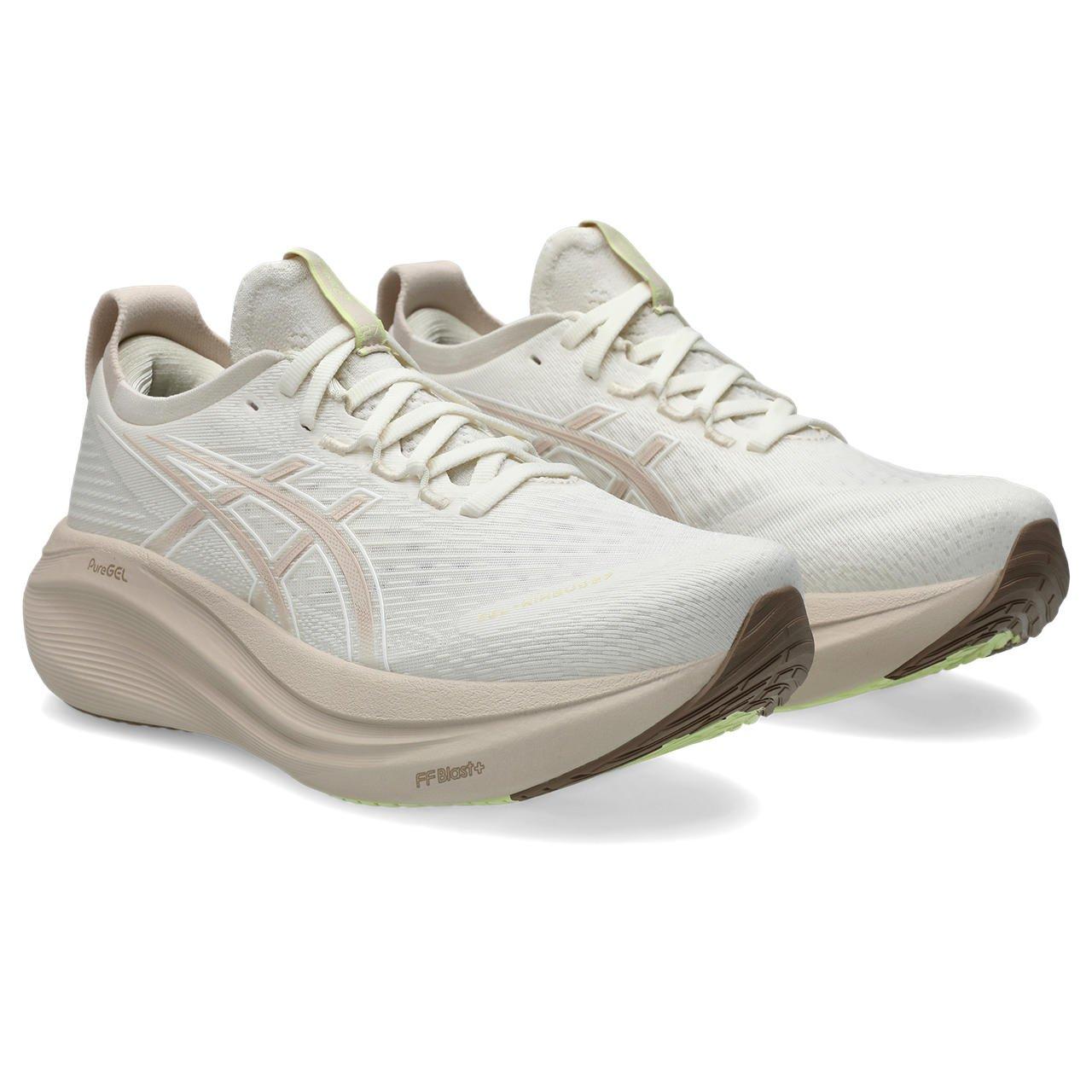ASICS GEL-NIMBUS 27 "Cream/Mineral Beige" Women's Running Shoe - OFF-WHITE/KHAKI Thumbnail View 7