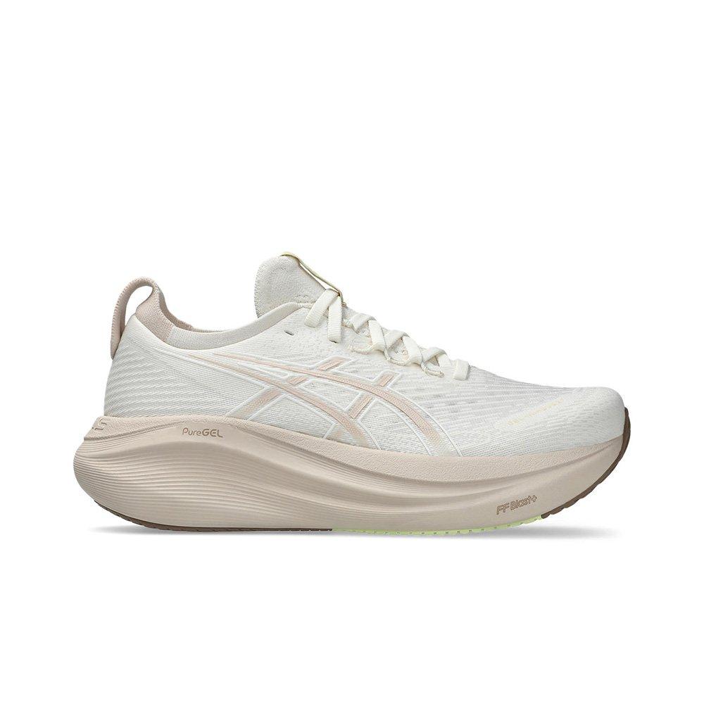 ASICS GEL-NIMBUS 27 "Cream/Mineral Beige" Women's Running Shoe - OFF-WHITE/KHAKI Thumbnail View 1