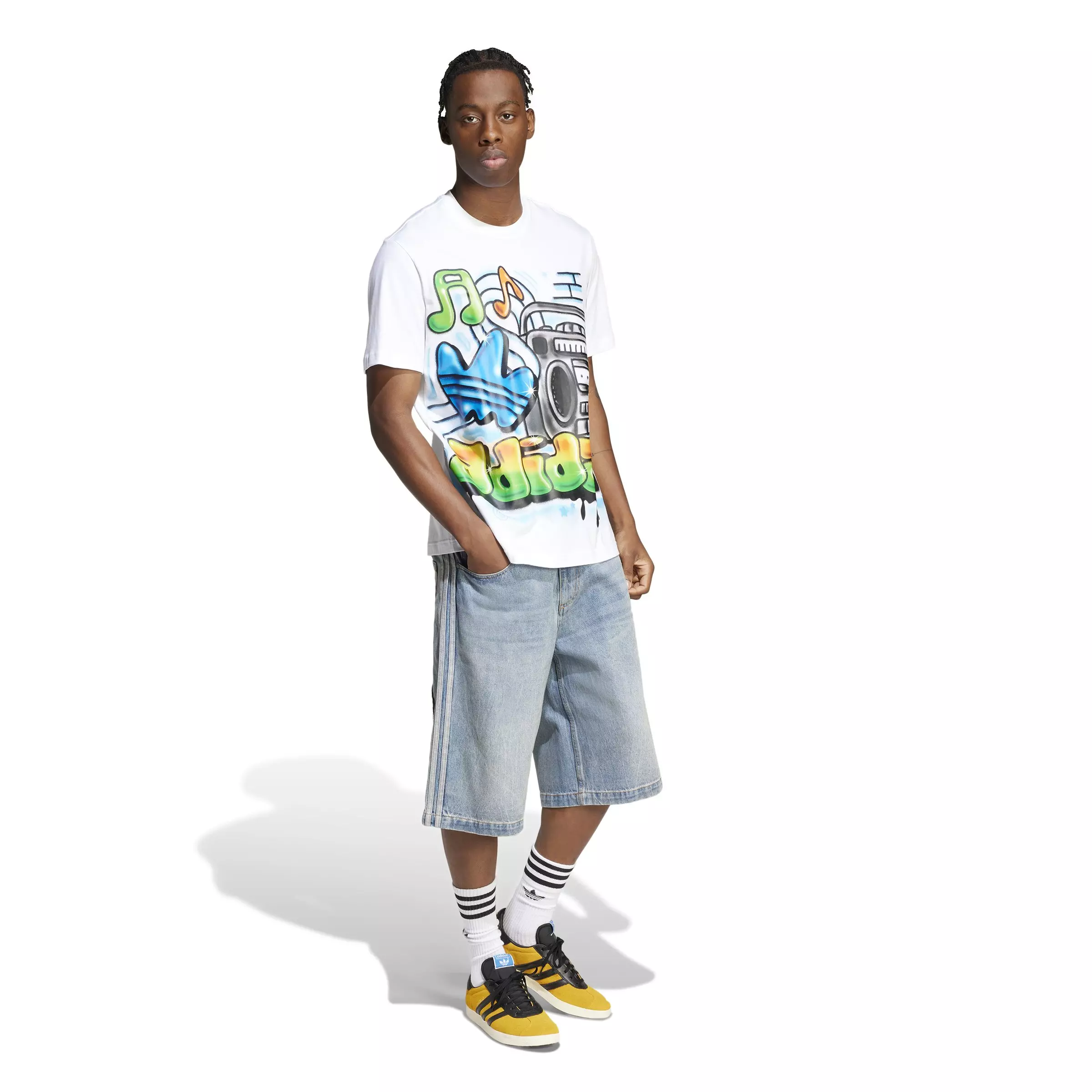 adidas Originals Men's Adilenium Season 3 Denim Shorts - BLUE