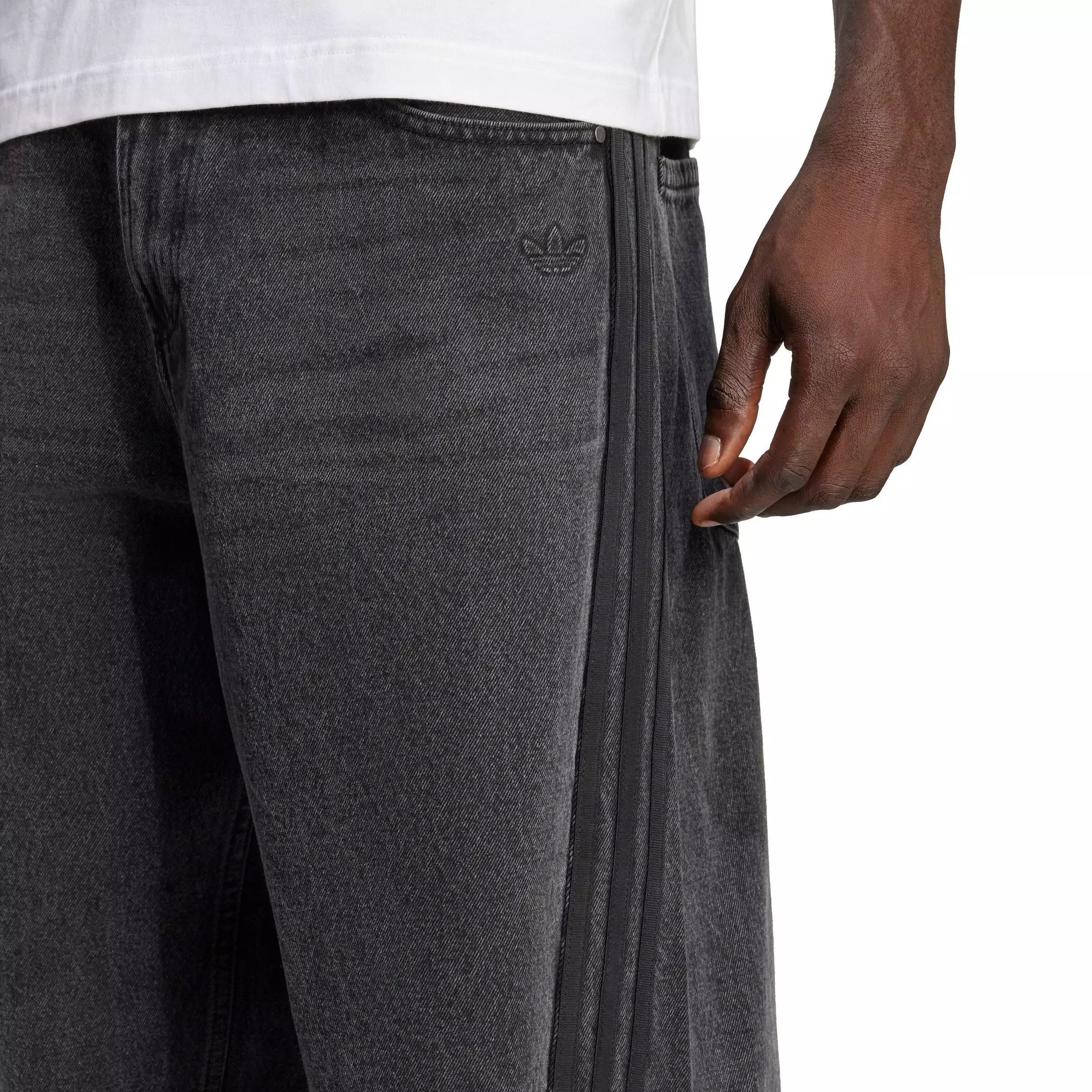 adidas Originals Men's Adilenium Season 3 Loose Fit Denim Joggers - BLACK