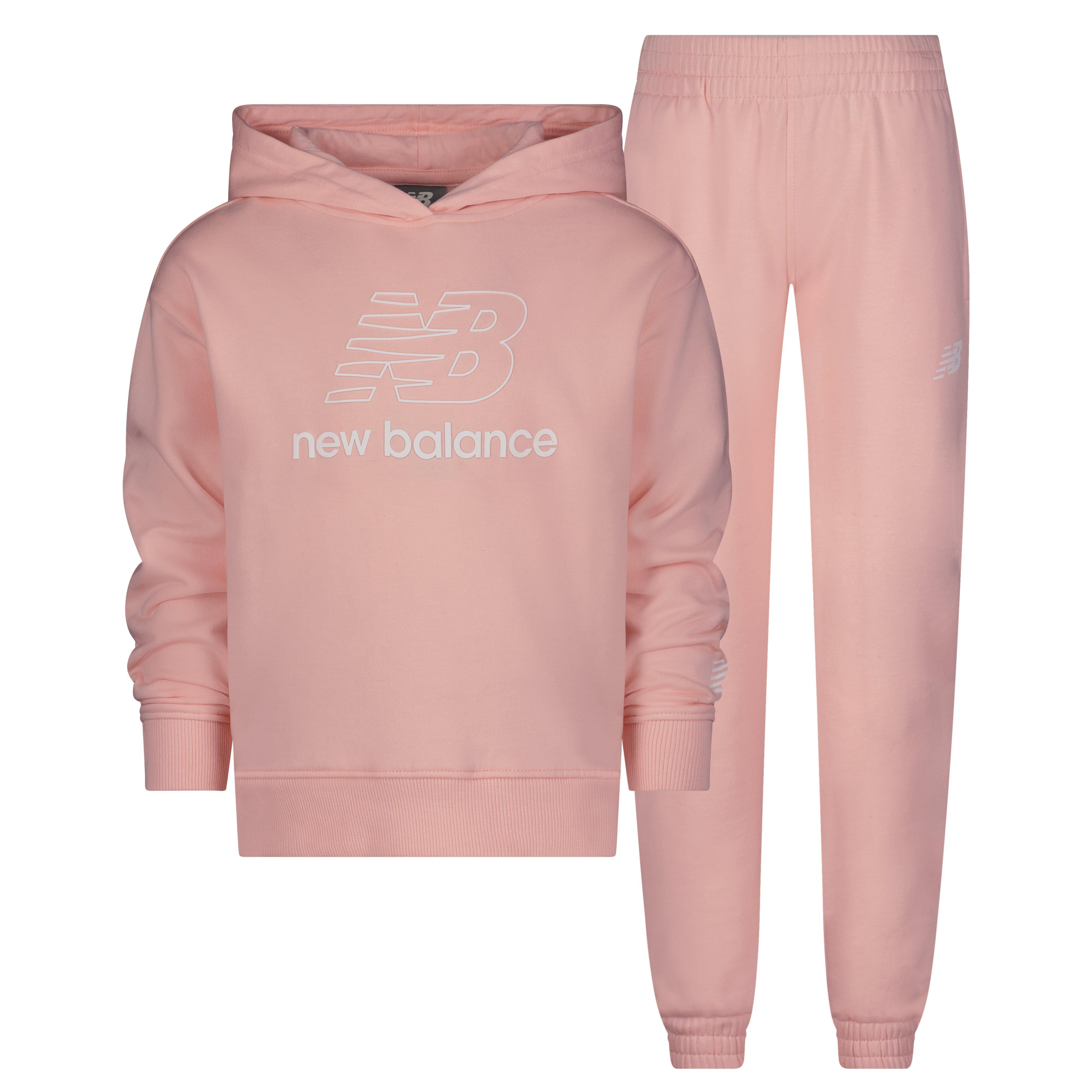 New Balance Little Girls' 2-Piece Pullover Pink Jogger Set