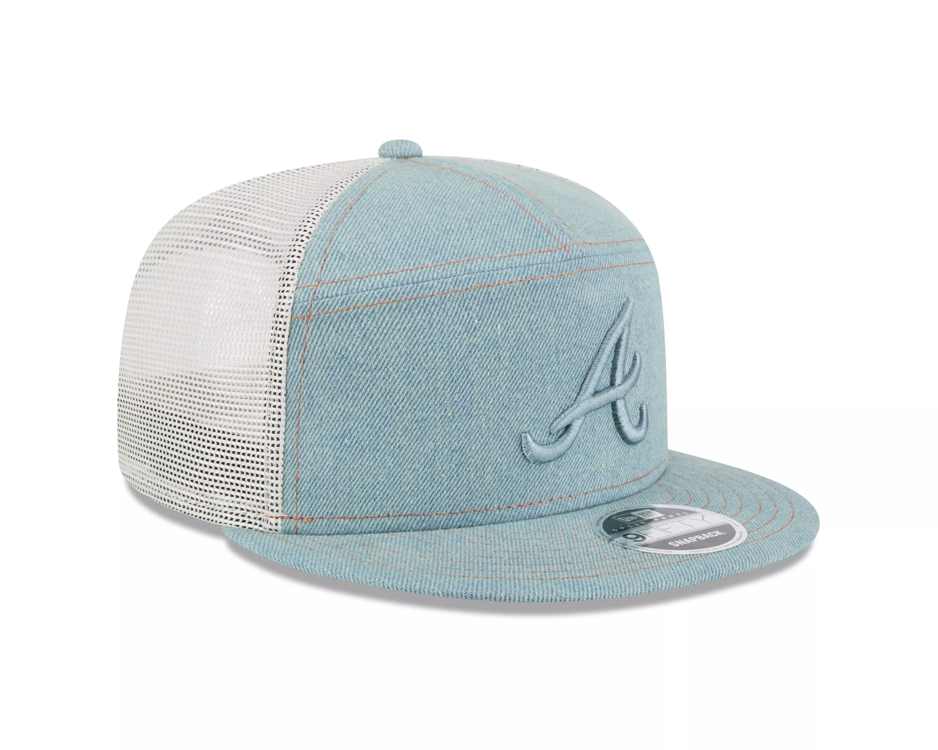 New Era Atlanta Braves 9FIFTY Denim Snapback Hat-Light Blue - LT BLUE