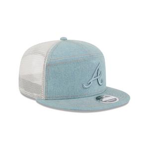 New Era Atlanta Braves 9FIFTY Denim Snapback Hat-Light Blue