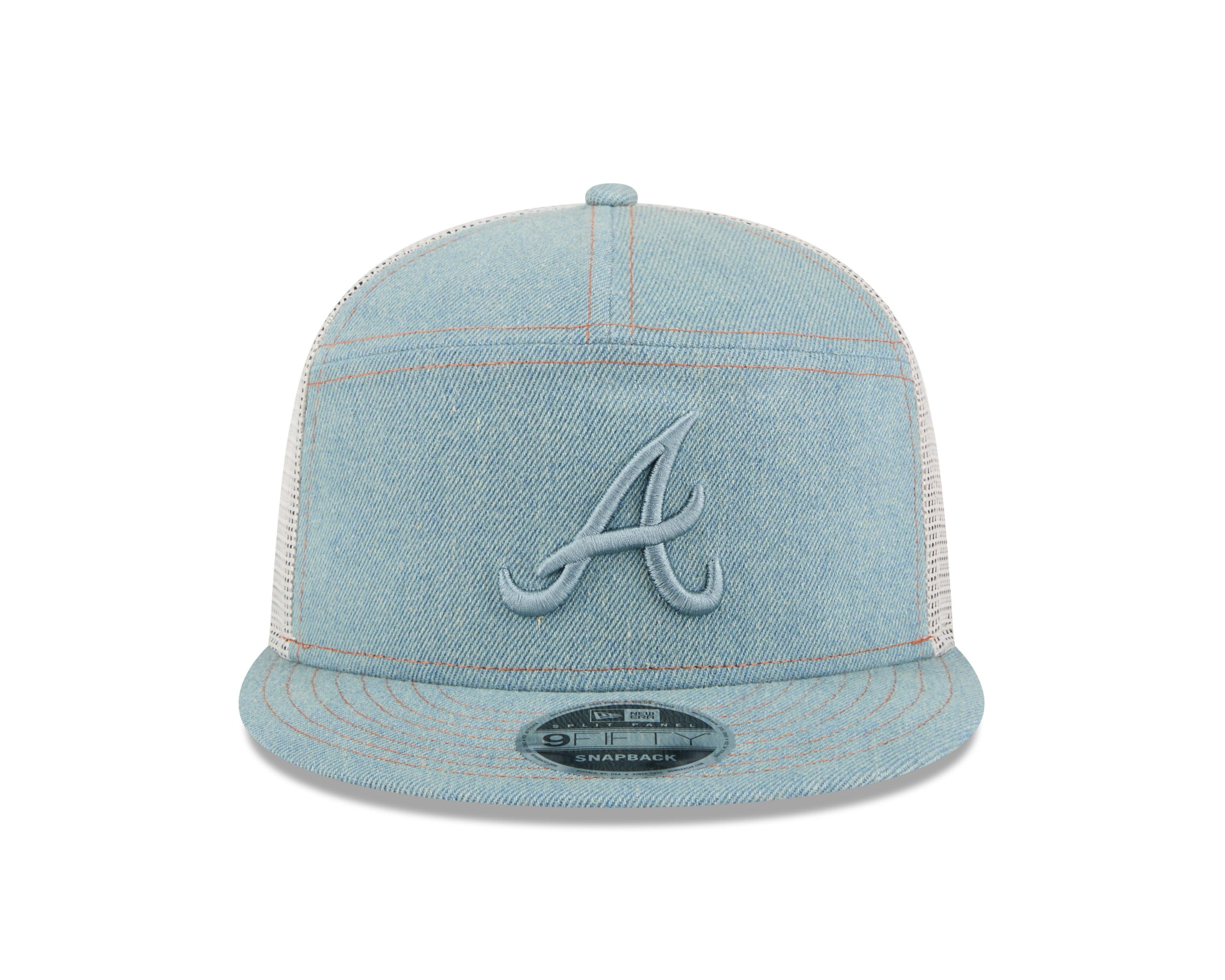 New Era Atlanta Braves 9FIFTY Denim Snapback Hat-Light Blue