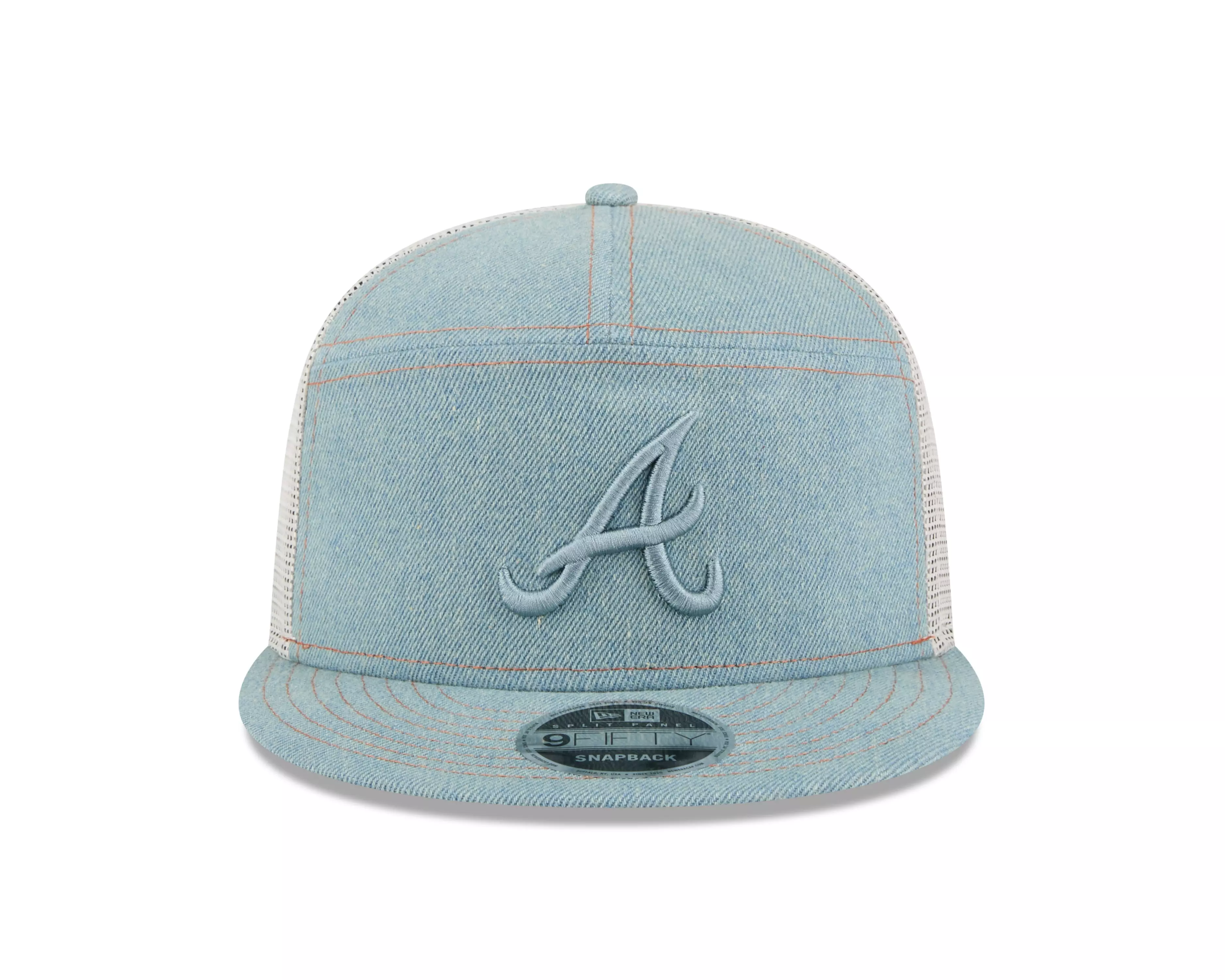 New Era Atlanta Braves 9FIFTY Denim Snapback Hat-Light Blue - LT BLUE