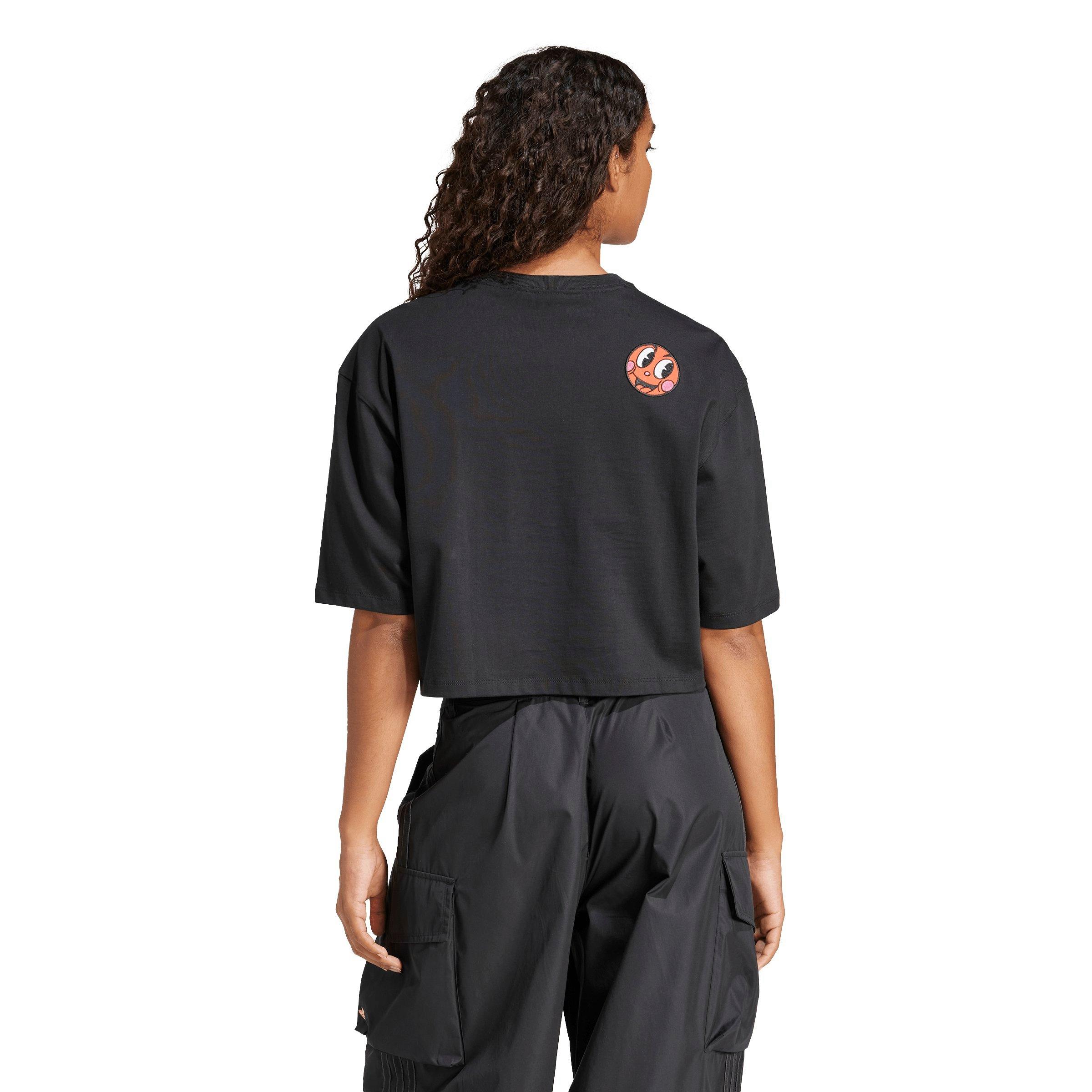 adidas Originals Women's Trefoil Made by Nelson Graphic Tee - BLACK Thumbnail View 2